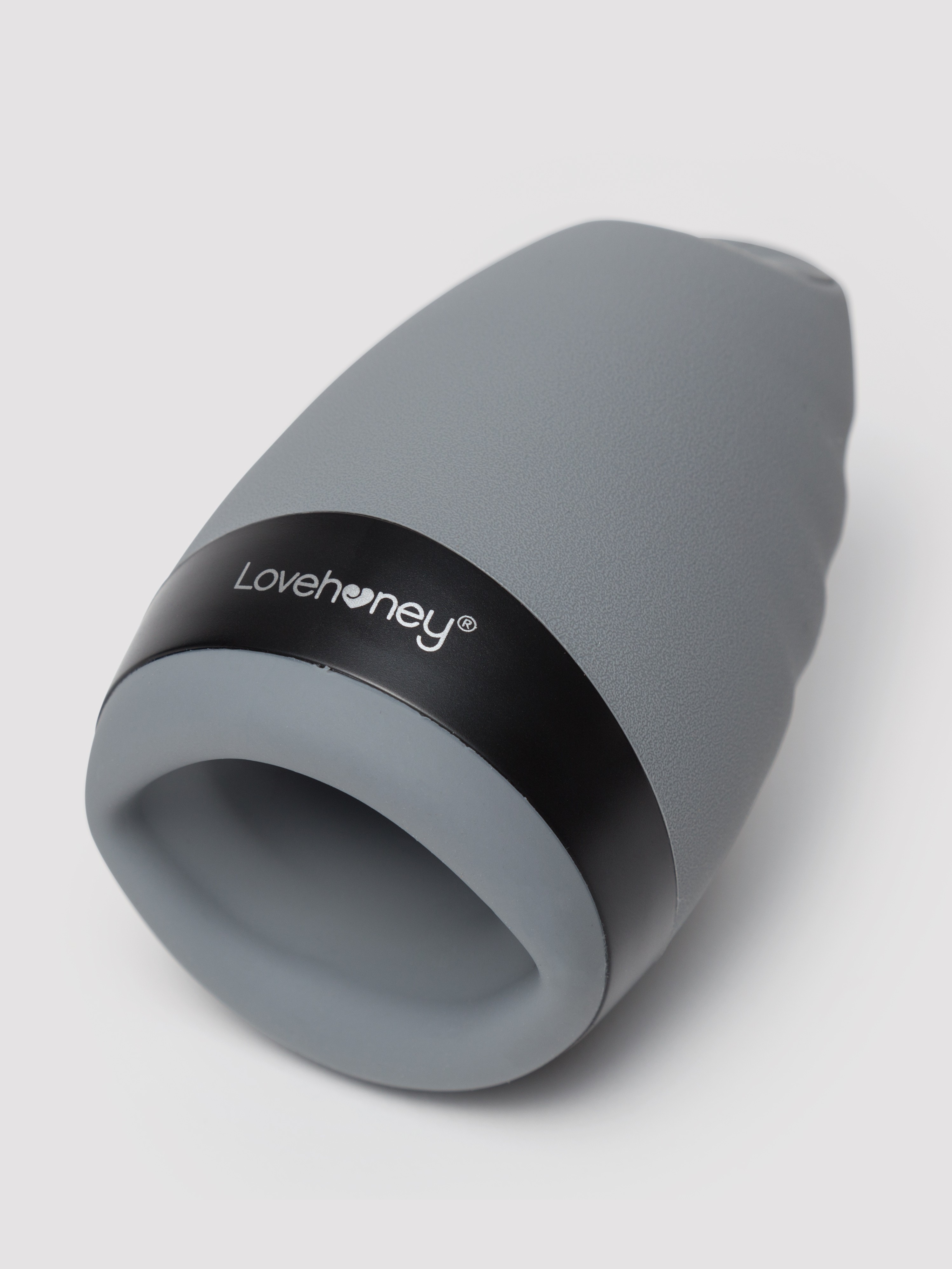 Lovehoney Hot Shot Rechargeable Warming Silicone Male Masturbator, Grey, hi-res