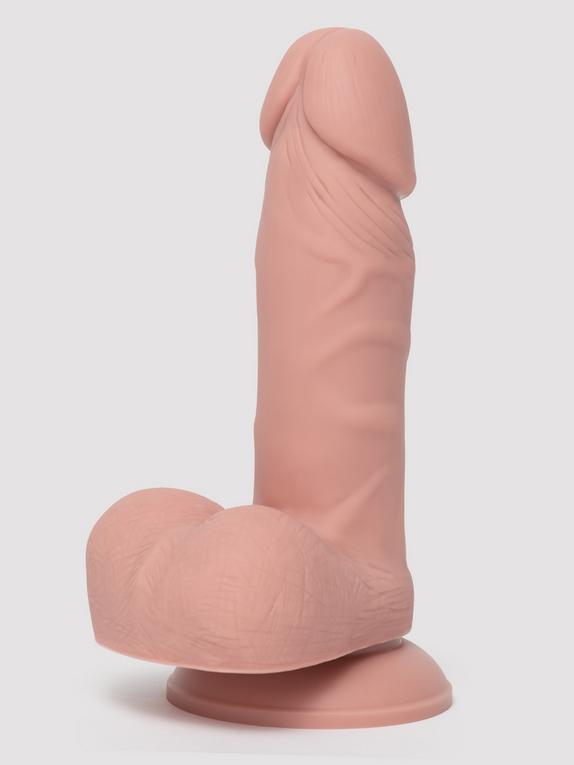 Gode ventouse réaliste testicules silicone Quick Six 15 cm, Lovehoney , Couleur rose chair, hi-res
