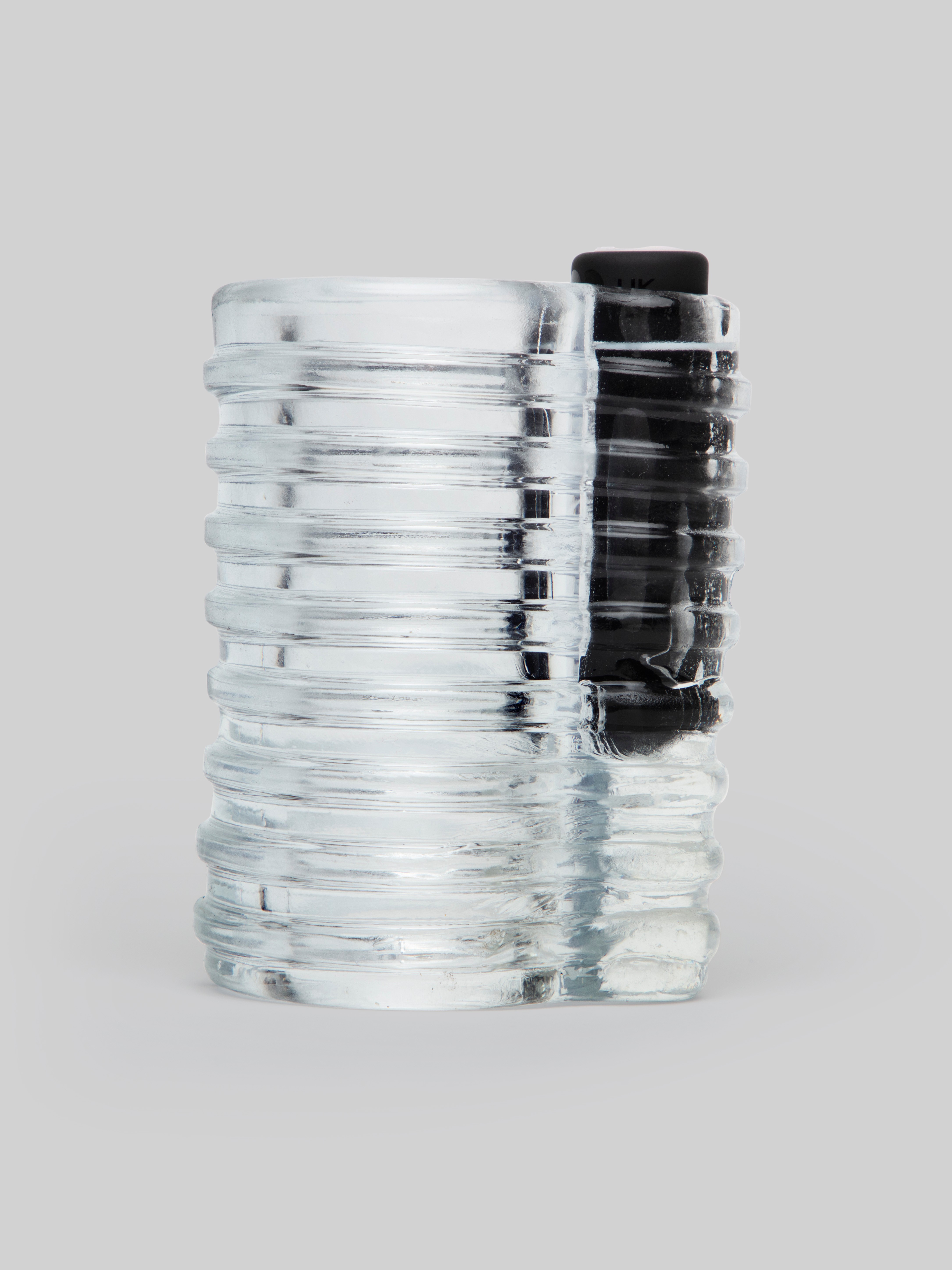 Lovehoney Open Invite Clear Rechargeable Vibrating Male Stroker, Clear, hi-res