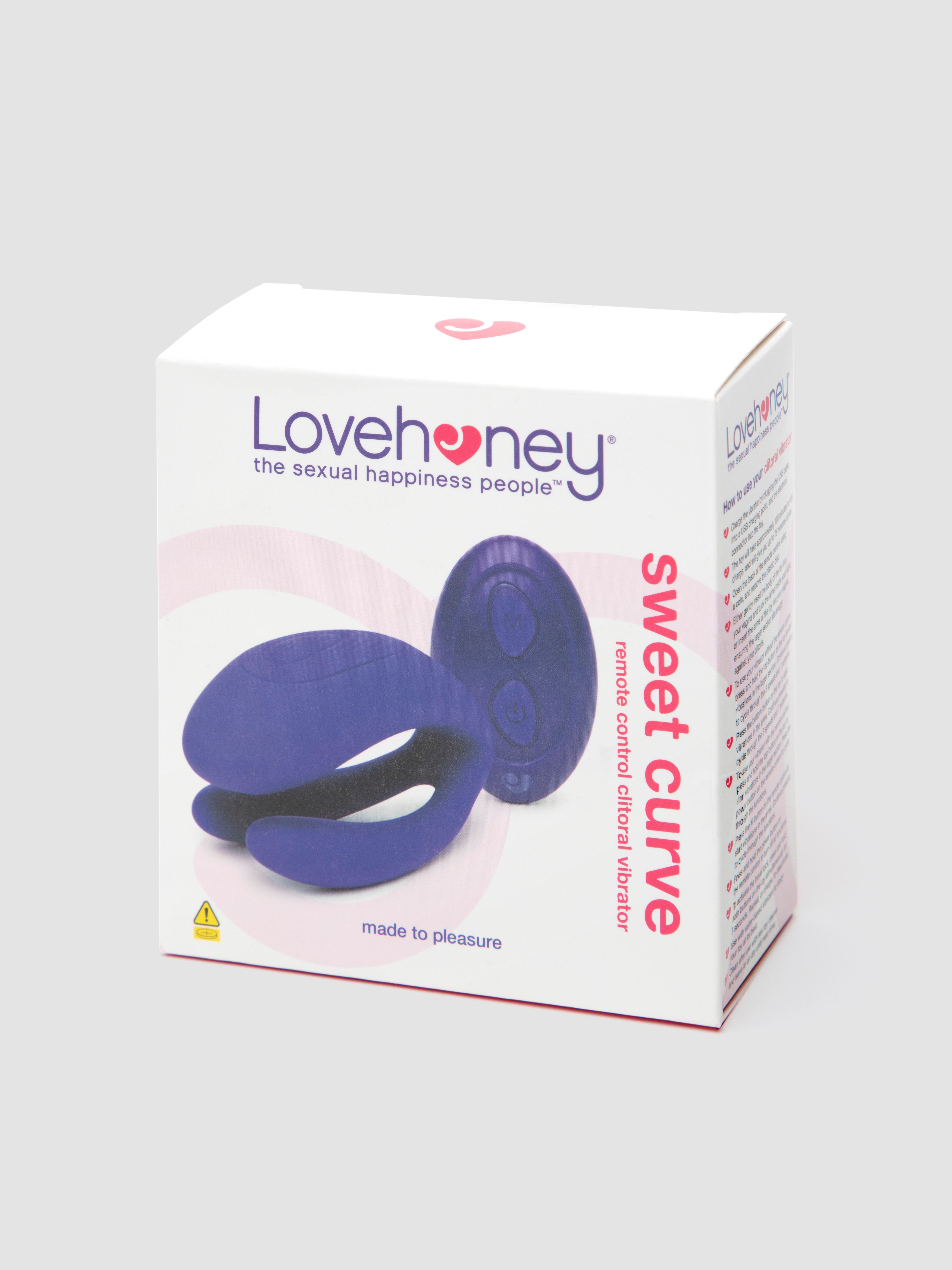 Lovehoney Sweet Curve Remote Control Silicone Clitoral Vibrator, Purple, hi-res