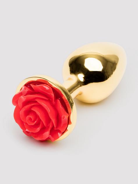Rear Assets Small Flower Metal Butt Plug 2 Inch, Gold, hi-res