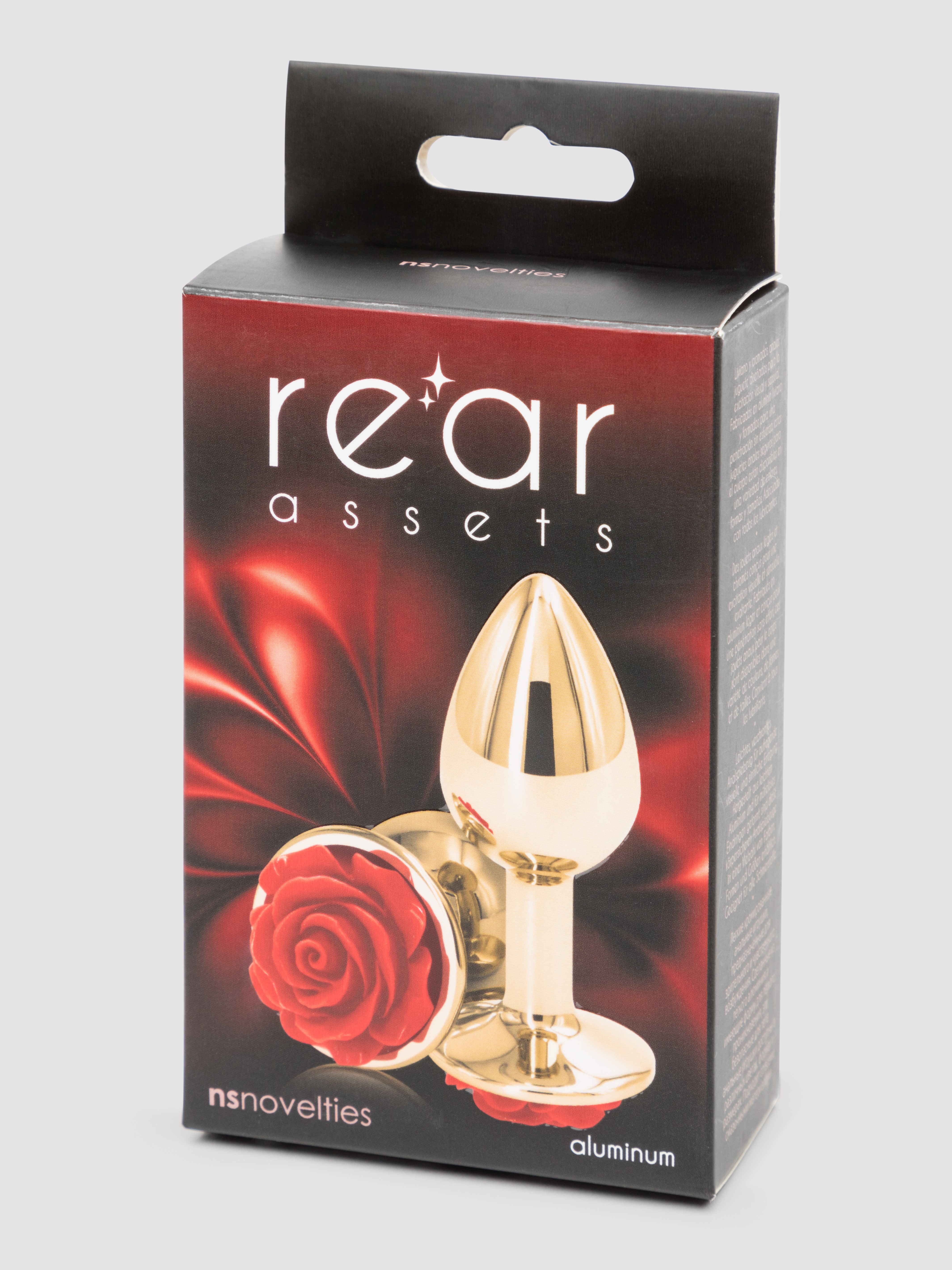 Rear Assets Small Flower Metal Butt Plug 2 Inch, Gold, hi-res