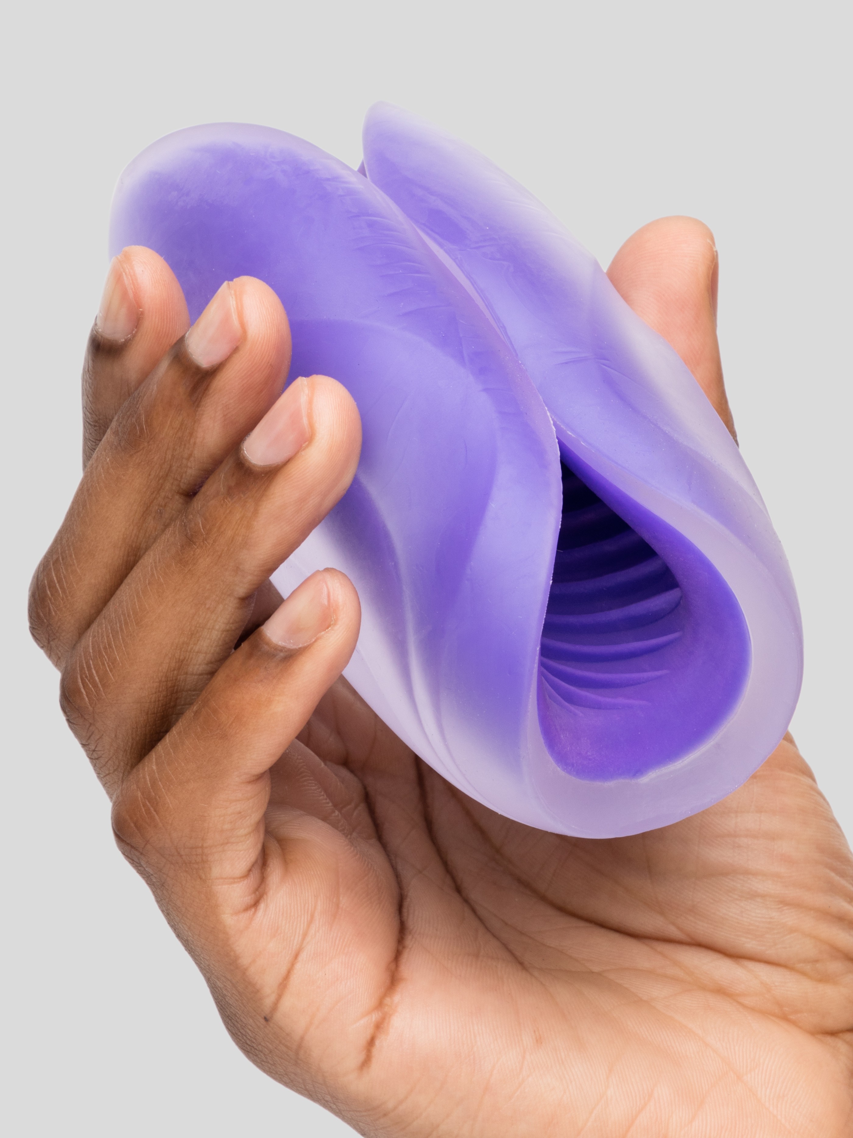 The Gripper Spiral Ribbed Stroker, Purple, hi-res
