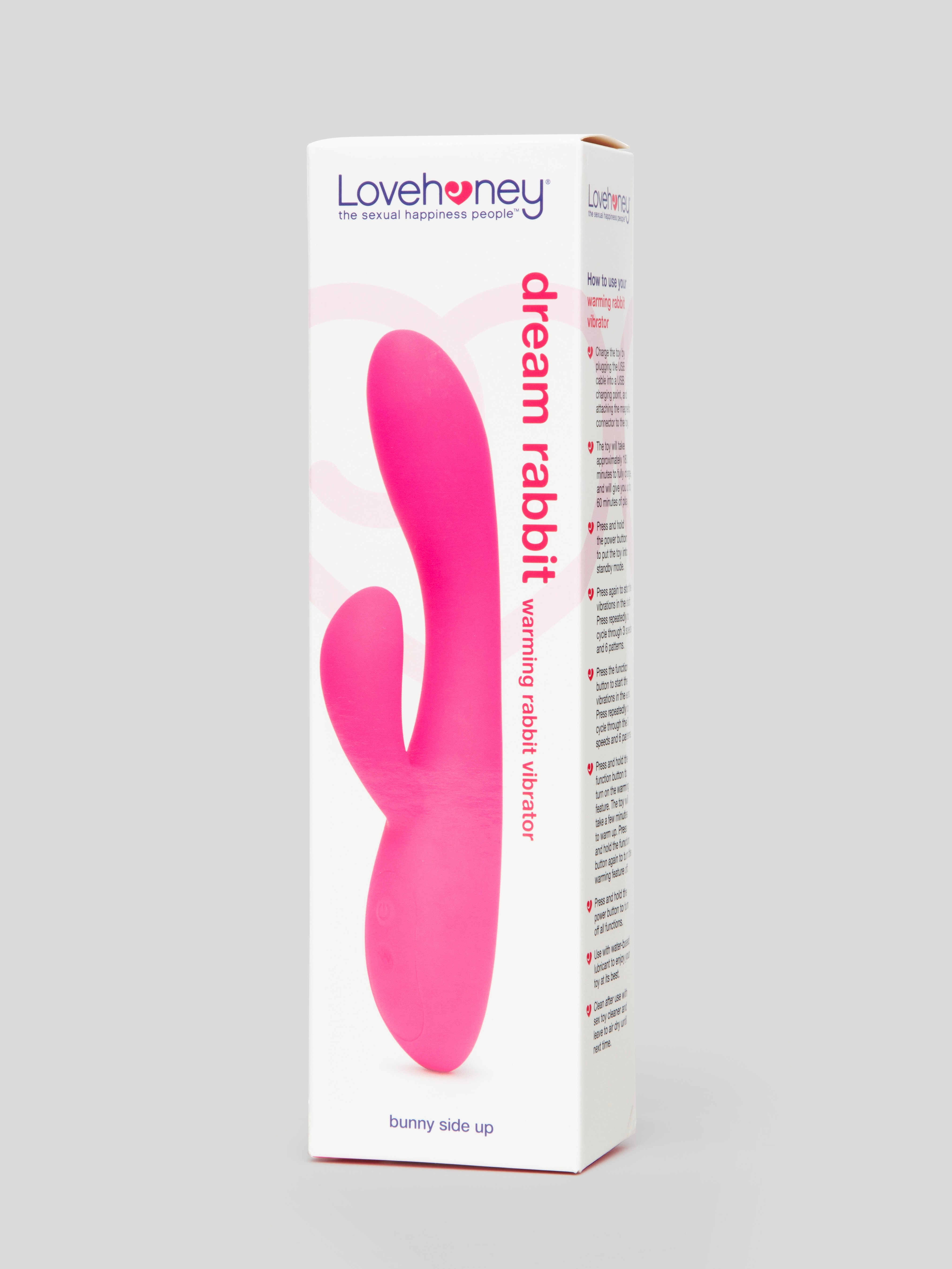 Lovehoney Dream Rabbit Rechargeable Silicone Warming Vibrator, Pink, hi-res
