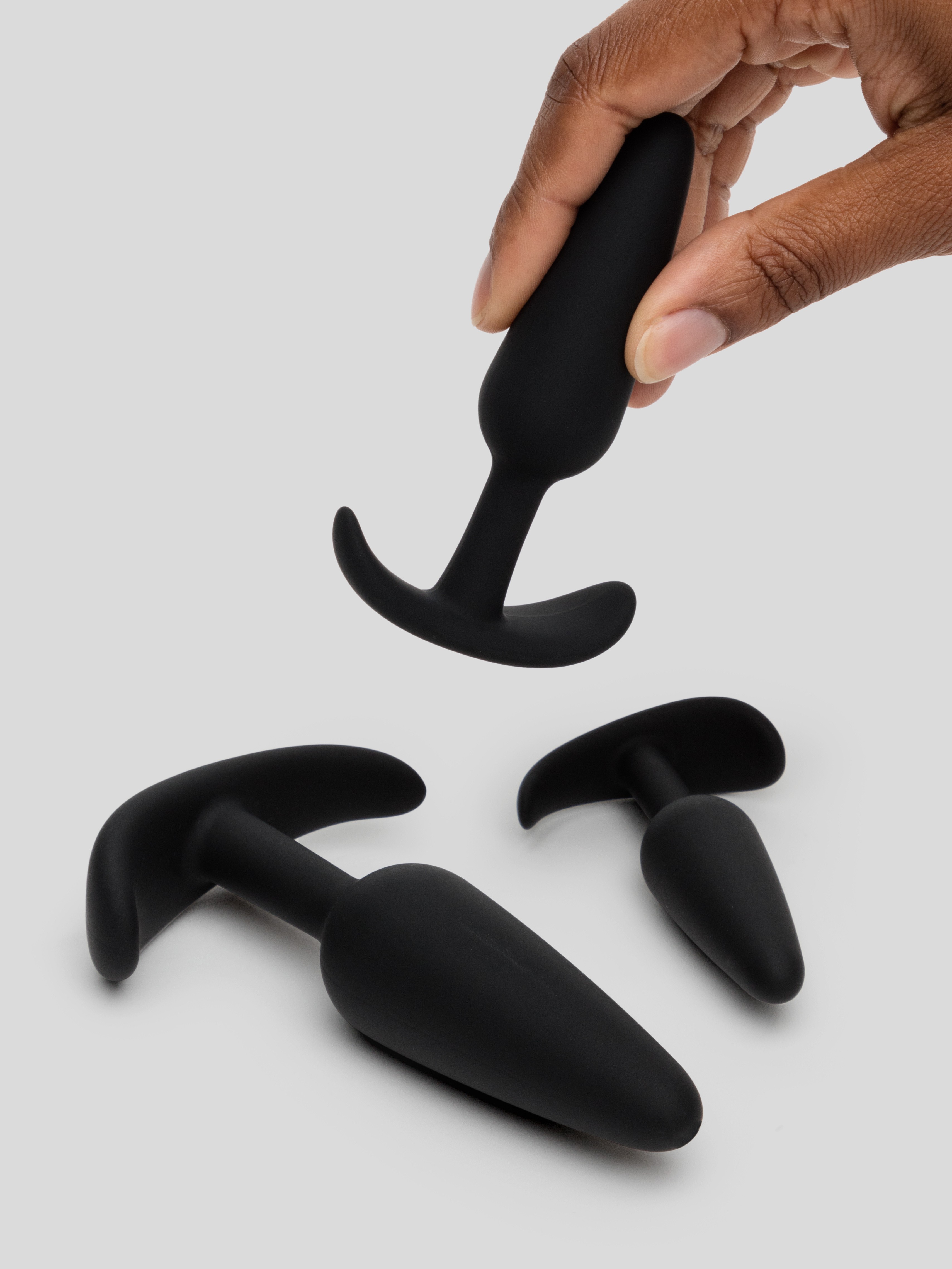 Lovehoney Rump Workout Silicone Butt Plug Training Set, Black, hi-res