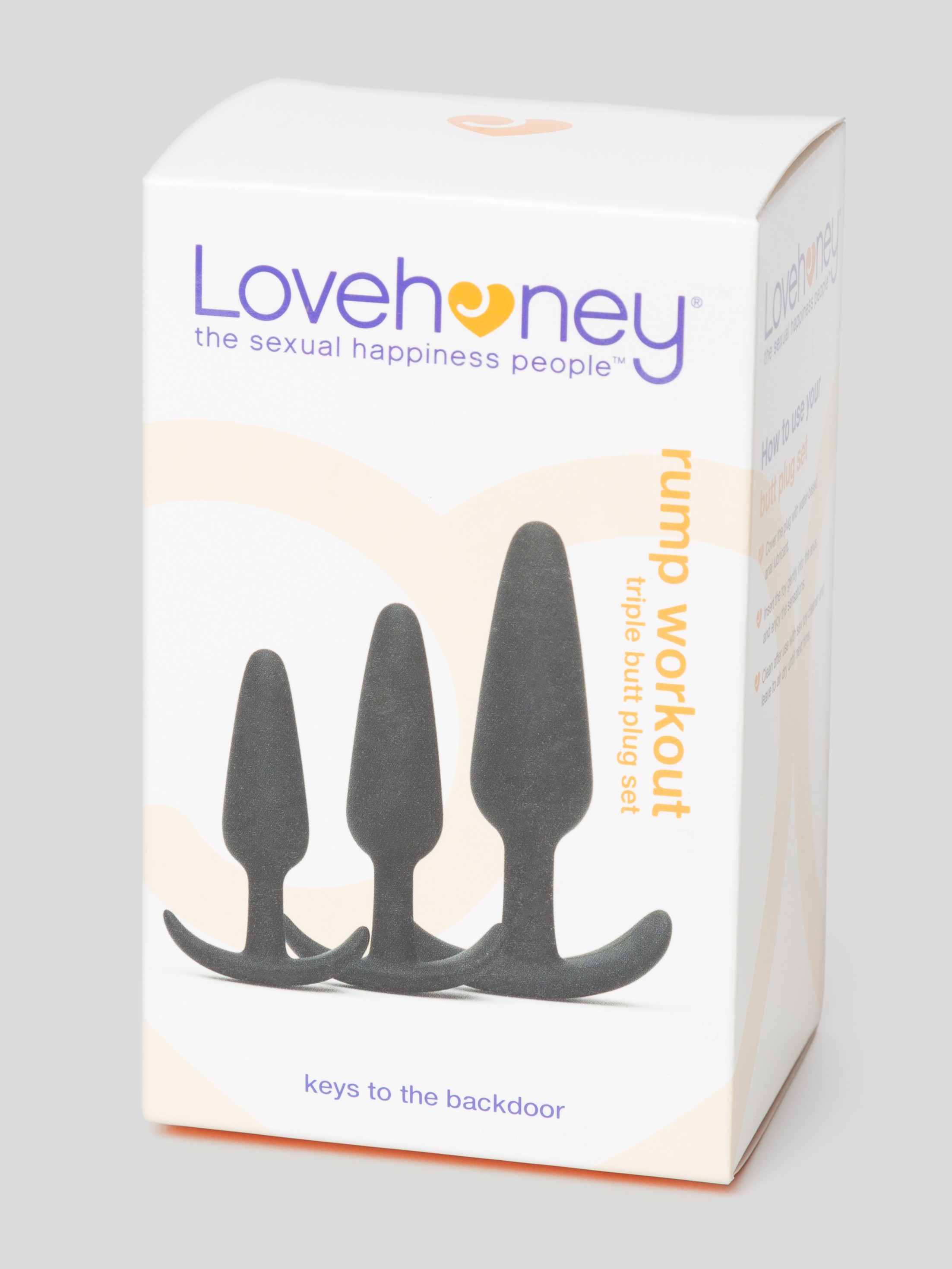 Lovehoney Rump Workout Silicone Butt Plug Training Set, Black, hi-res