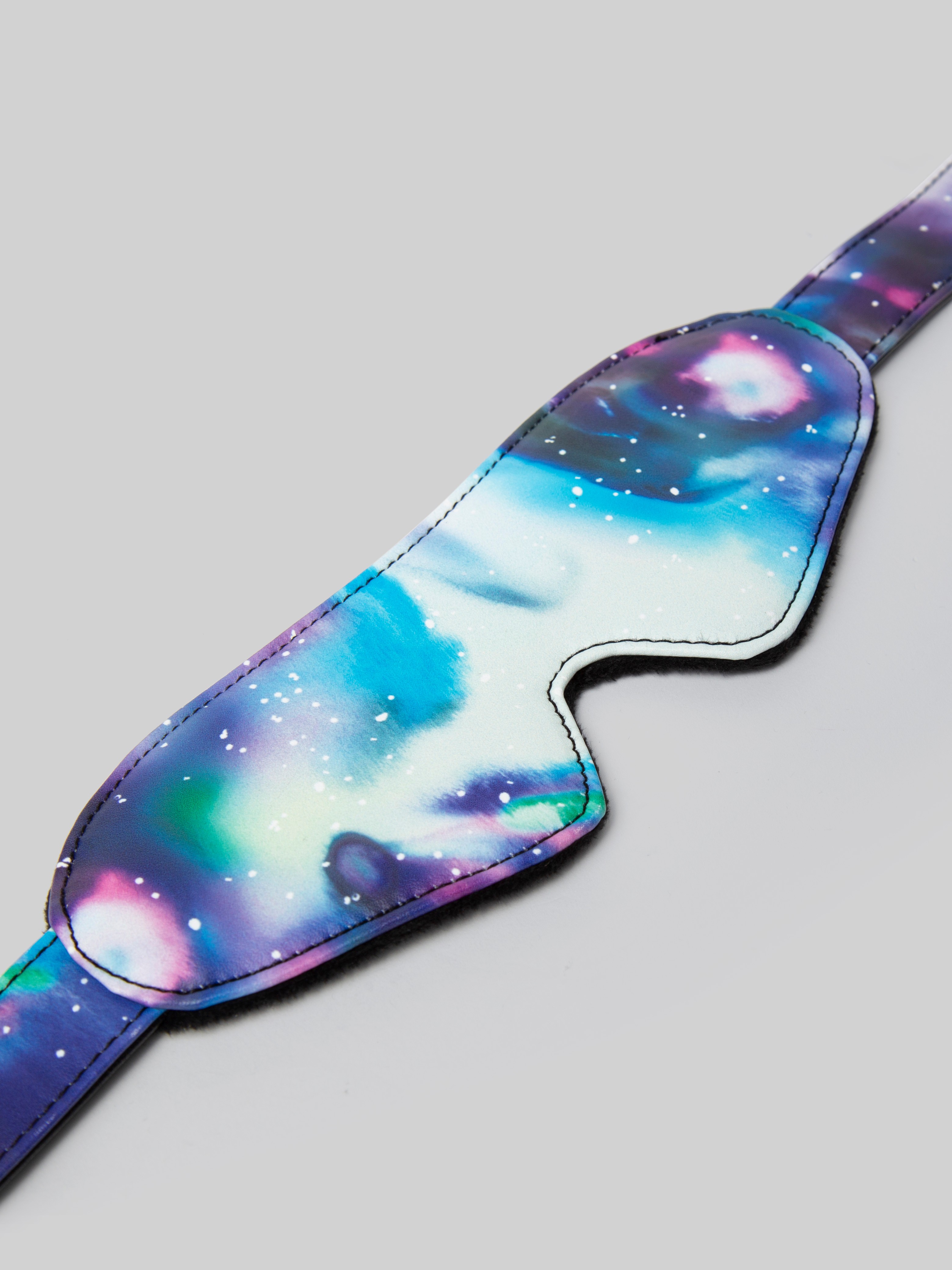 Bondage Boutique Cosmic Faux Leather Blindfold , Blue, hi-res