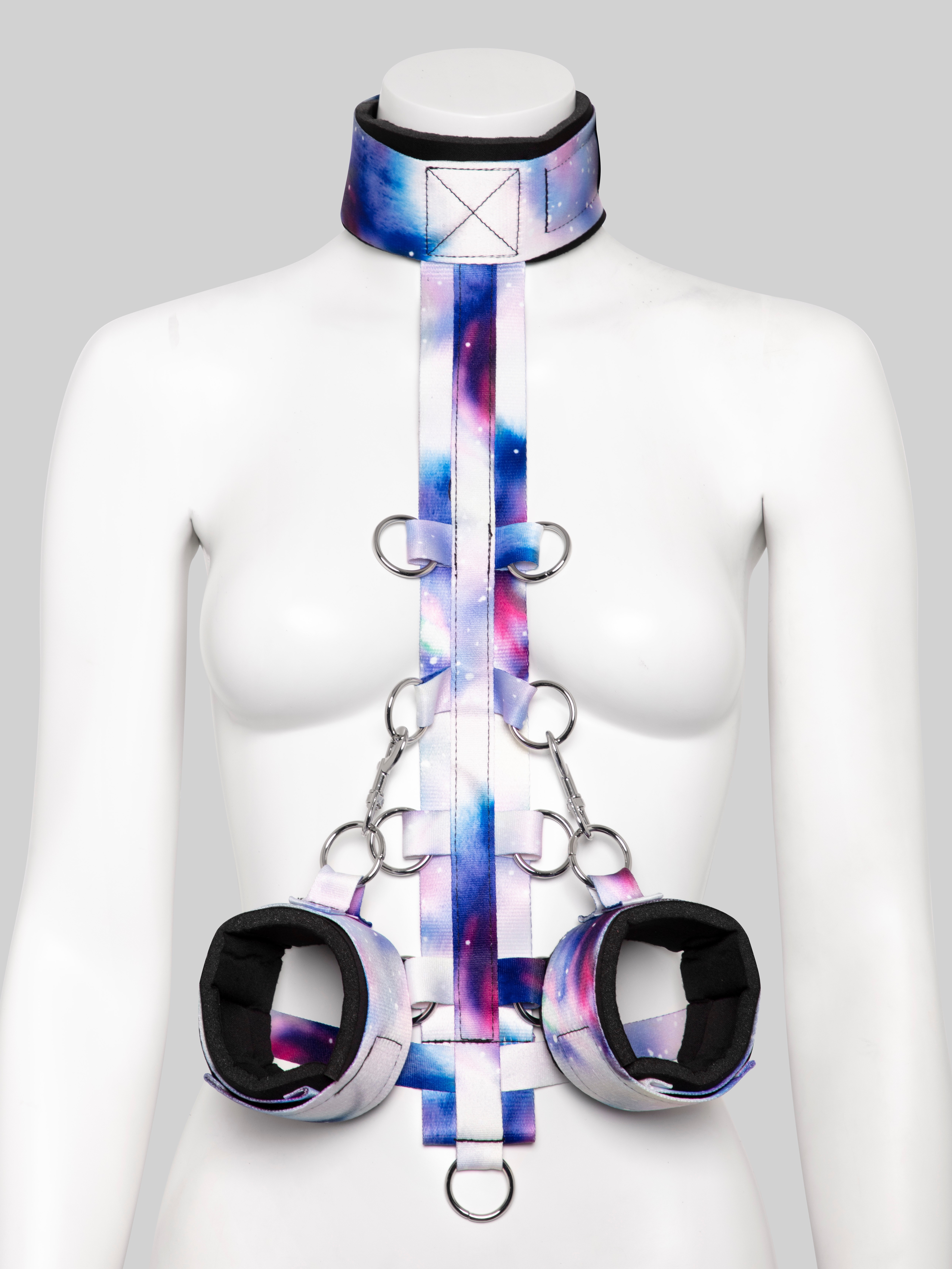 Bondage Boutique Cosmic Body Harness Restraint , Blue, hi-res