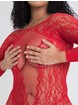 Lovehoney All About That Lace Fishnet Bodystocking, Red, hi-res