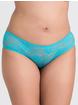 Lovehoney Crotchless Lace Ruffle-Back Knickers, Blue, hi-res