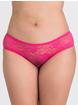 Lovehoney Crotchless Lace Ruffle-Back Knickers, Pink, hi-res
