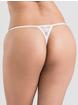 Lovehoney Crotchless Lace G-String, White, hi-res