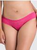 Lovehoney Crotchless Lace Thong with Satin Bows, Pink, hi-res