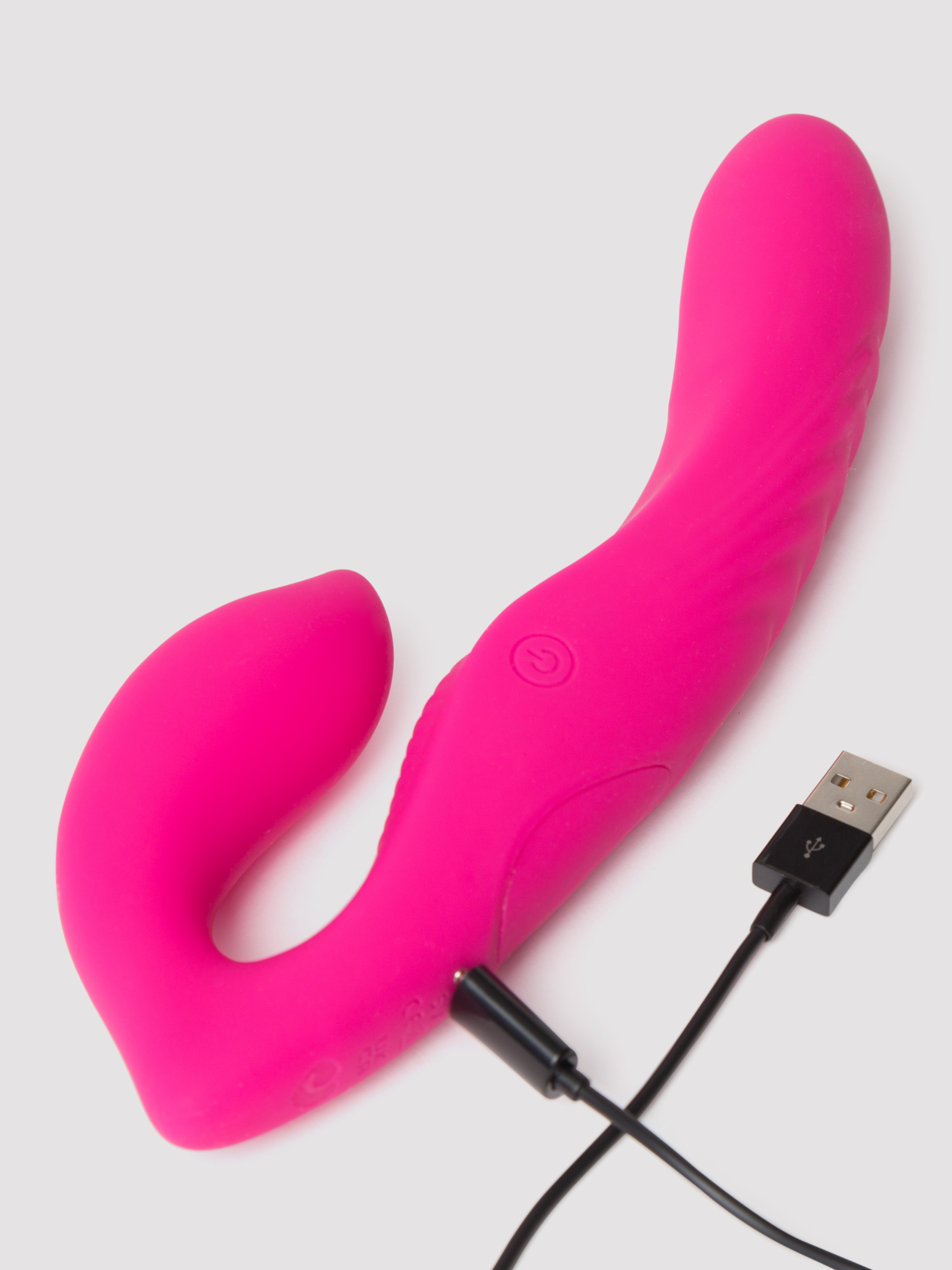Lovehoney Double Down Rechargeable Remote Control Vibrating Strapless Strap-On , Pink, hi-res