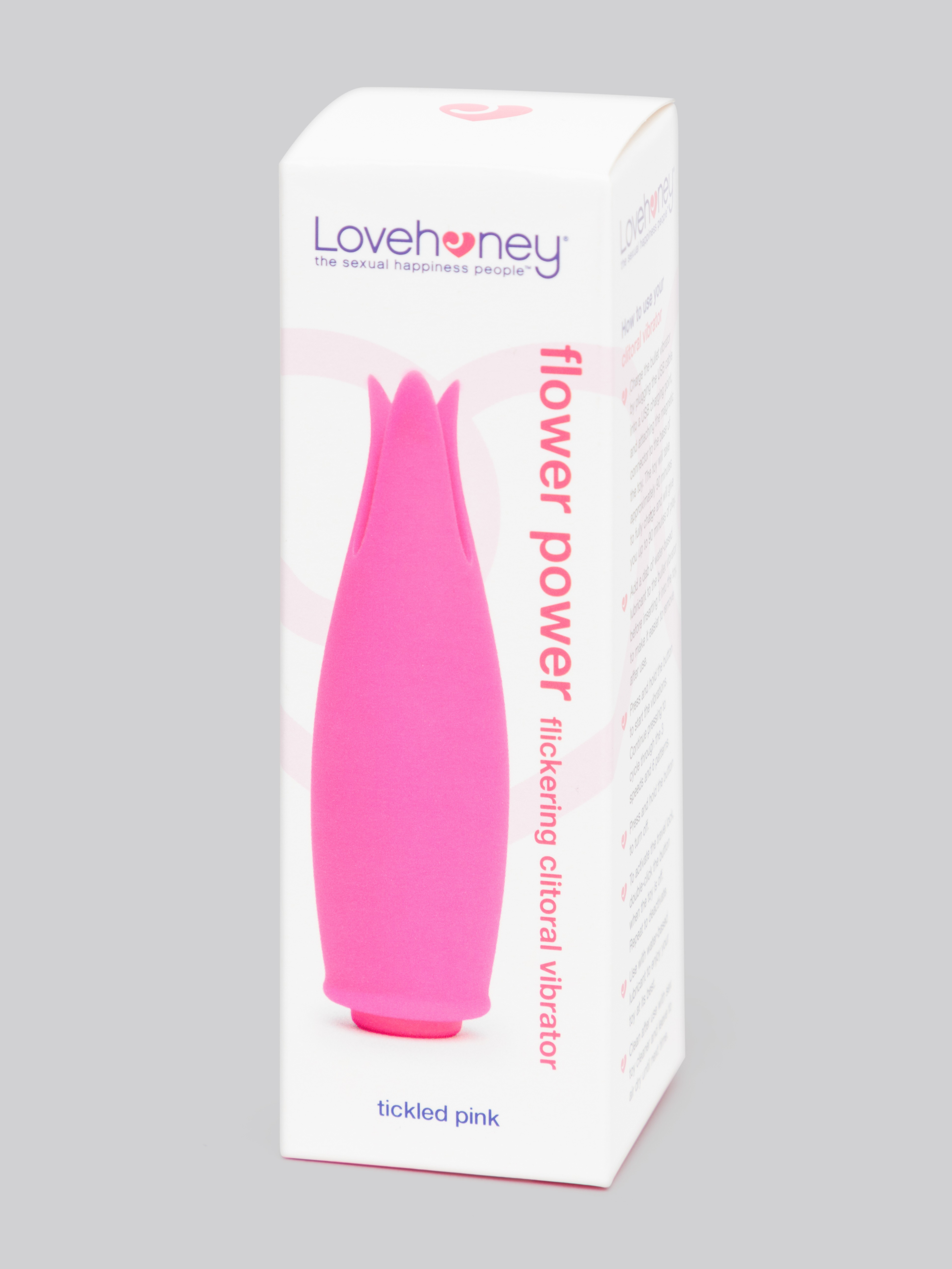 Lovehoney Flower Power Rechargeable Flickering Clitoral Vibrator, Pink, hi-res