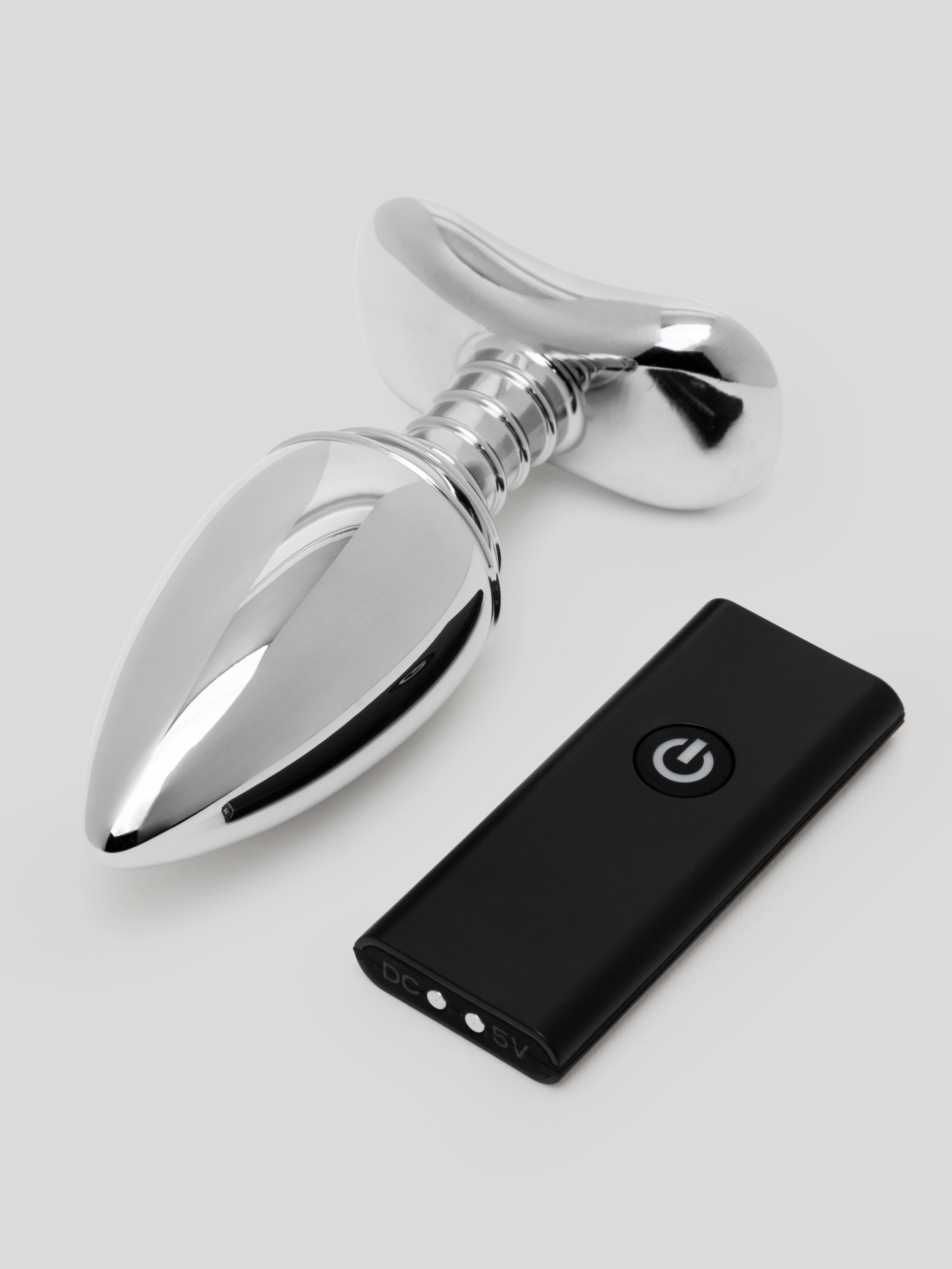 Nexus Cestos Metal Remote Control Rechargeable Vibrating Butt Plug, Silver, hi-res