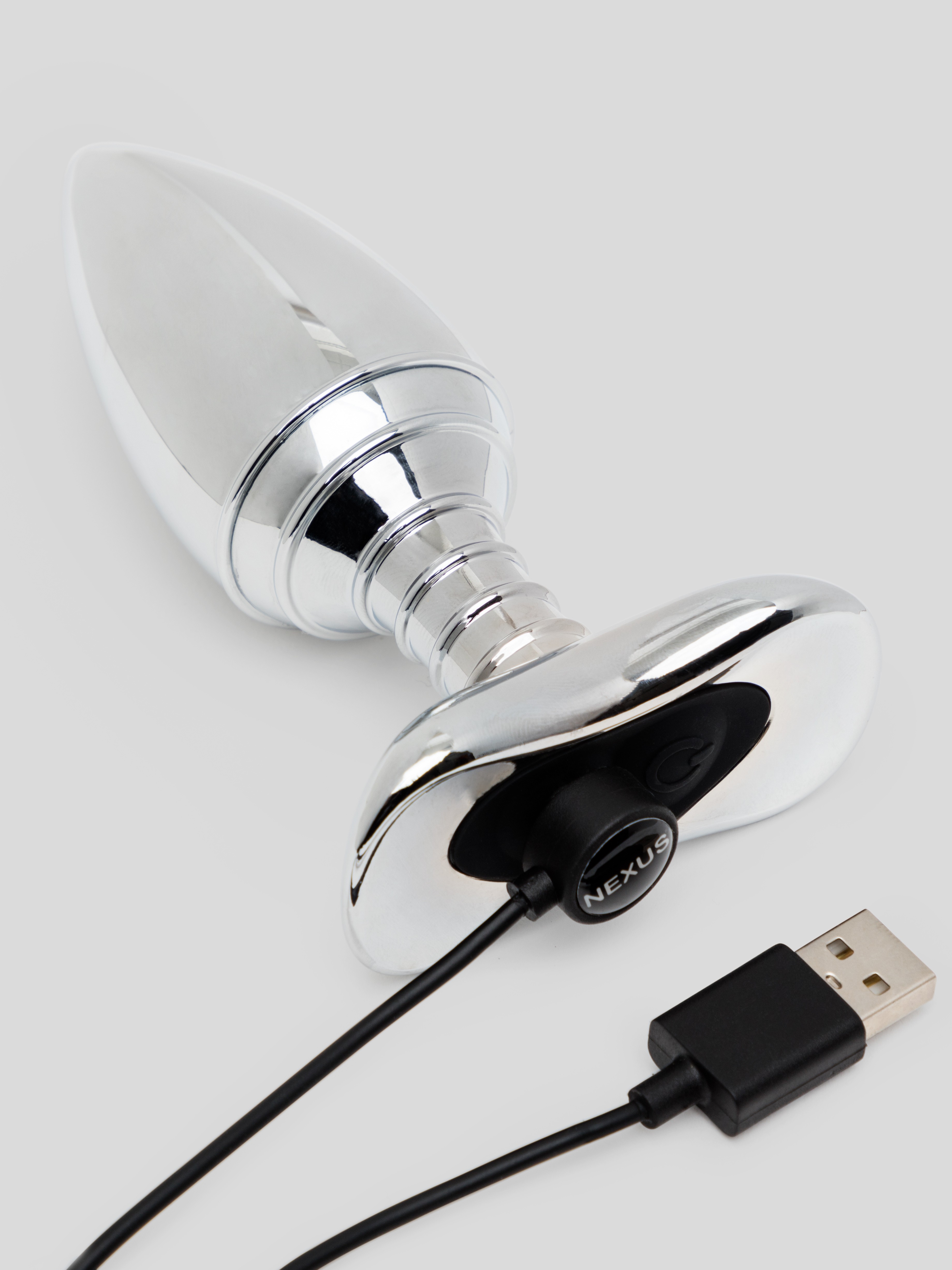 Nexus Cestos Metal Remote Control Rechargeable Vibrating Butt Plug, Silver, hi-res