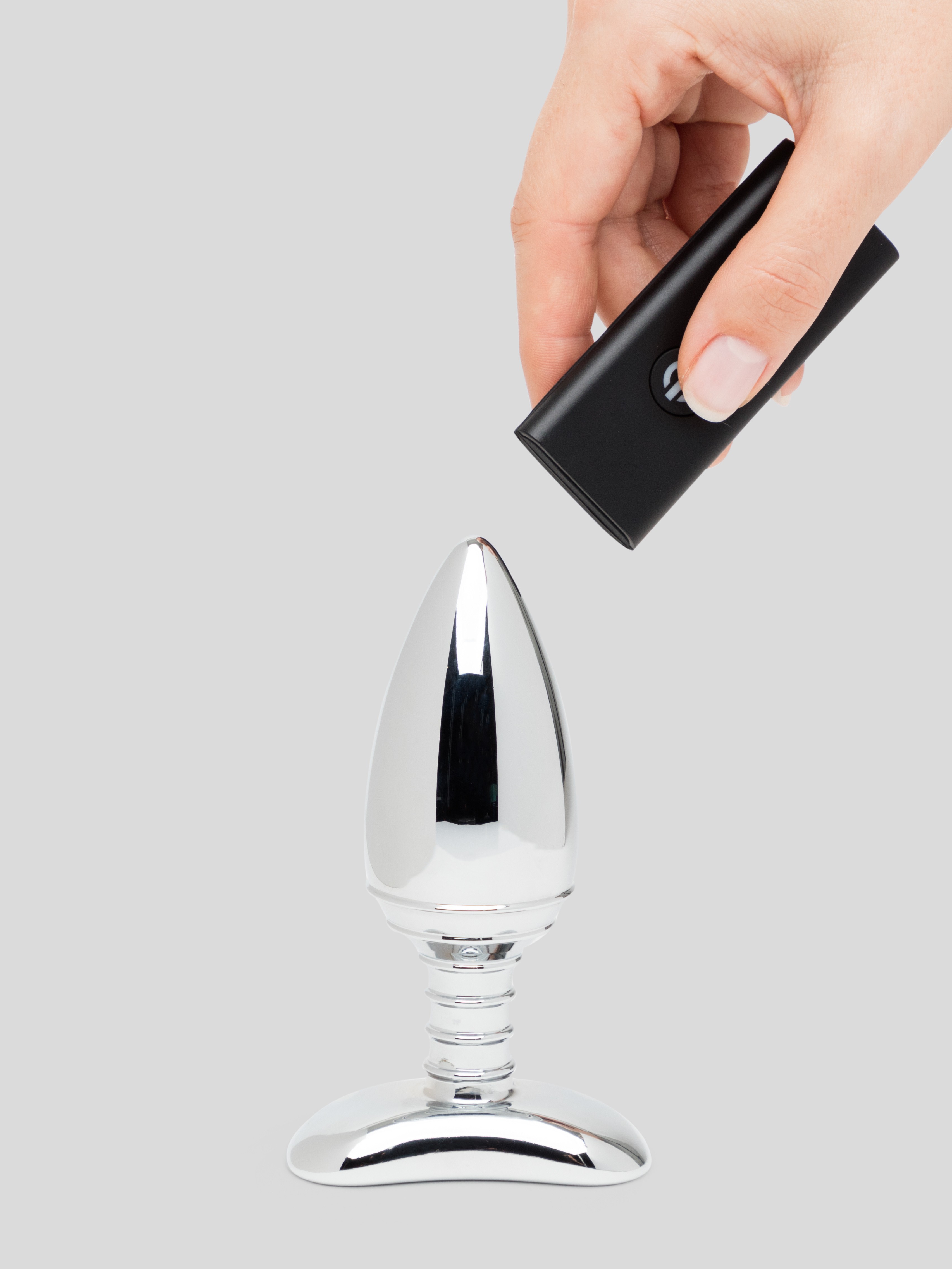 Nexus Cestos Metal Remote Control Rechargeable Vibrating Butt Plug, Silver, hi-res