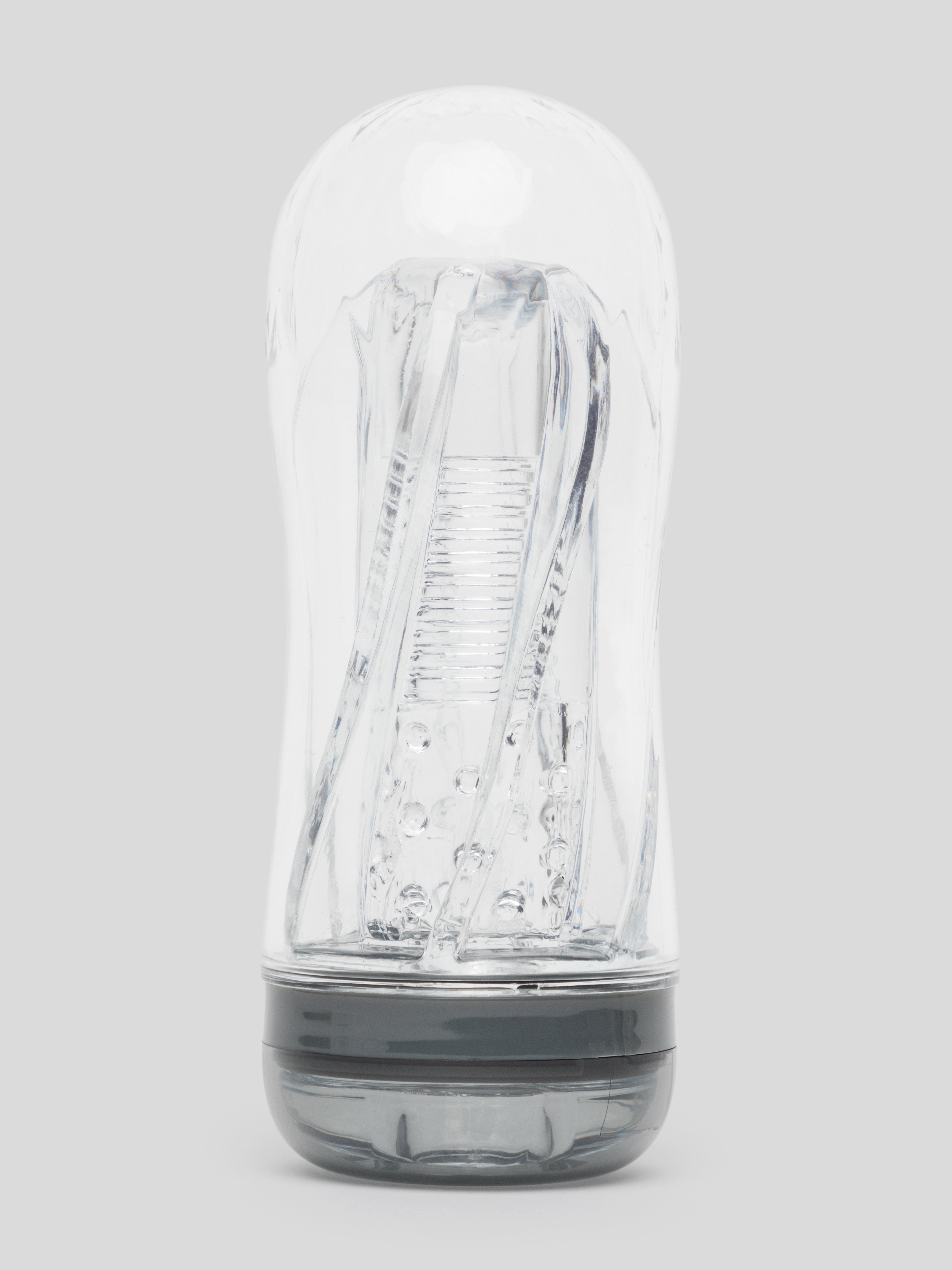 Lovehoney Heads Up Clear Textured Stroker Cup, Clear, hi-res