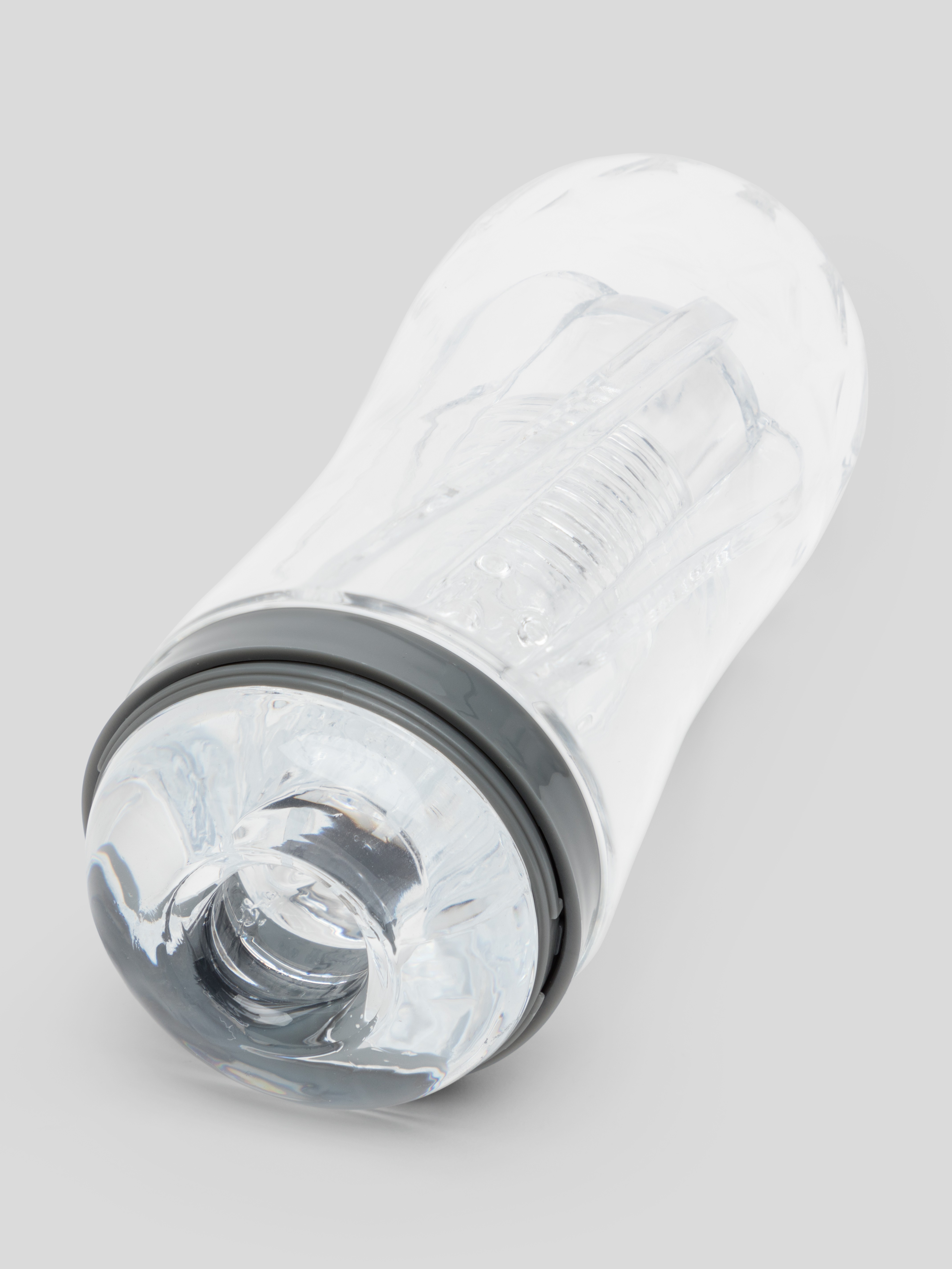 Lovehoney Heads Up Clear Textured Stroker Cup, Clear, hi-res