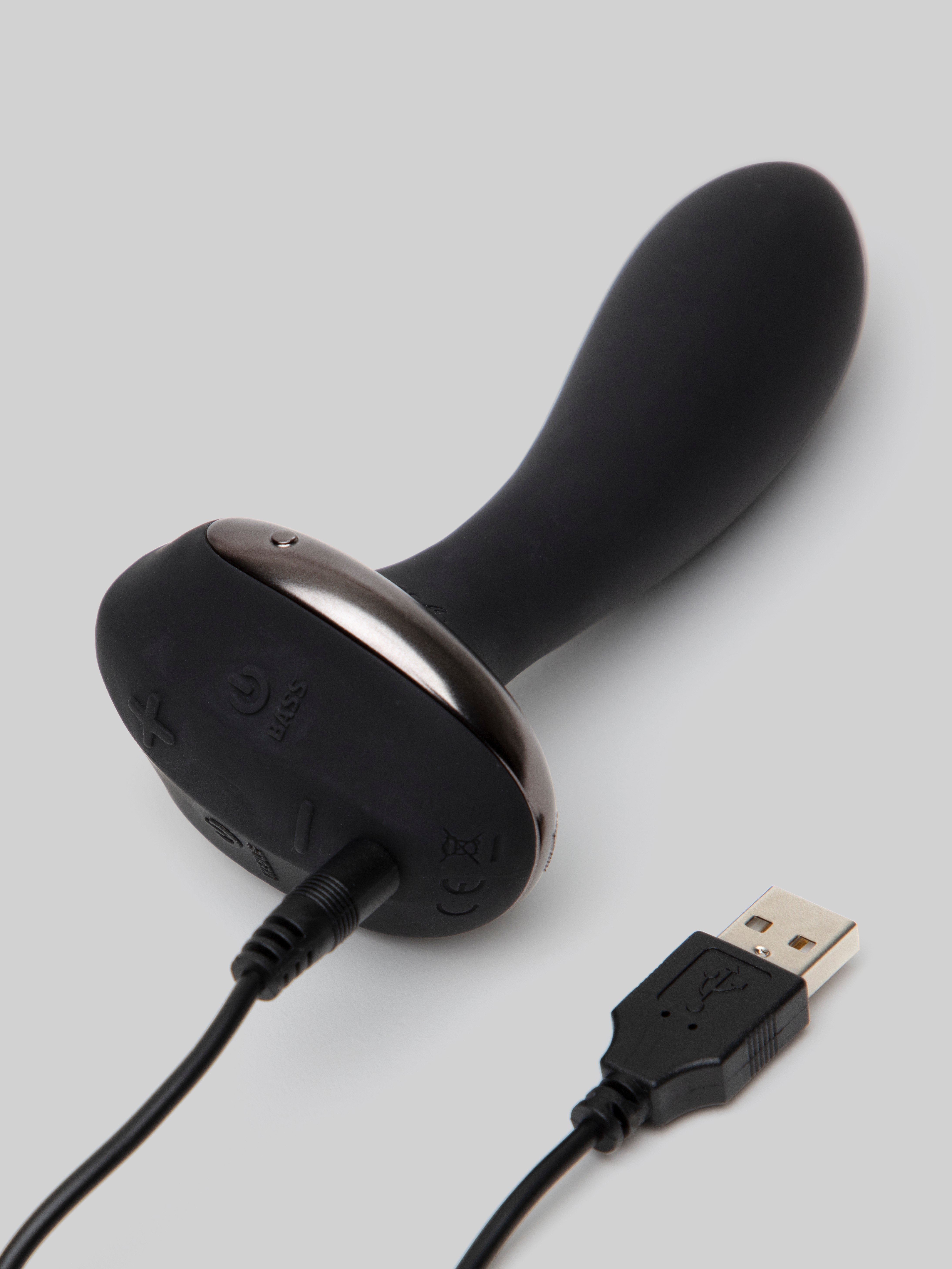 Hot Octopuss Flexible Base Remote Control Silicone Vibrating Butt Plug, Black, hi-res