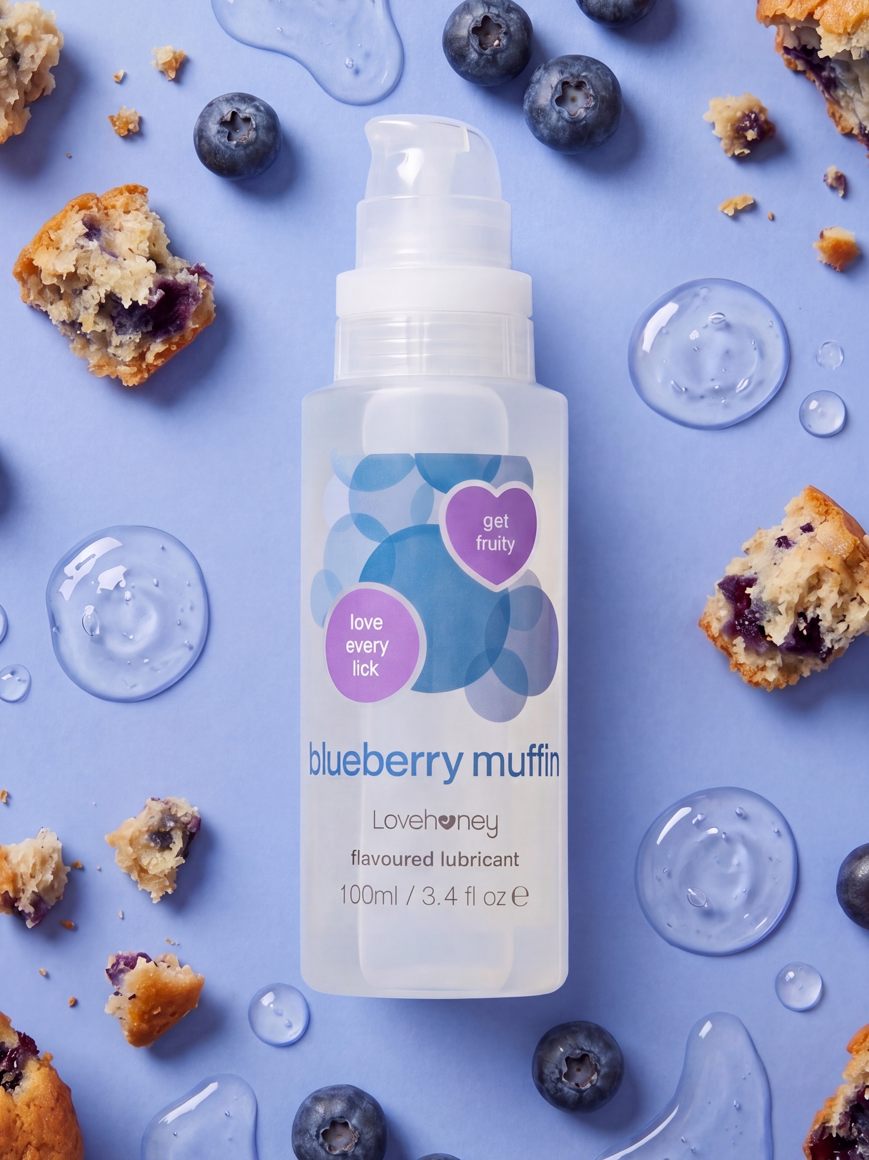 Lovehoney Blueberry Muffin Flavoured Lubricant 100ml, , hi-res