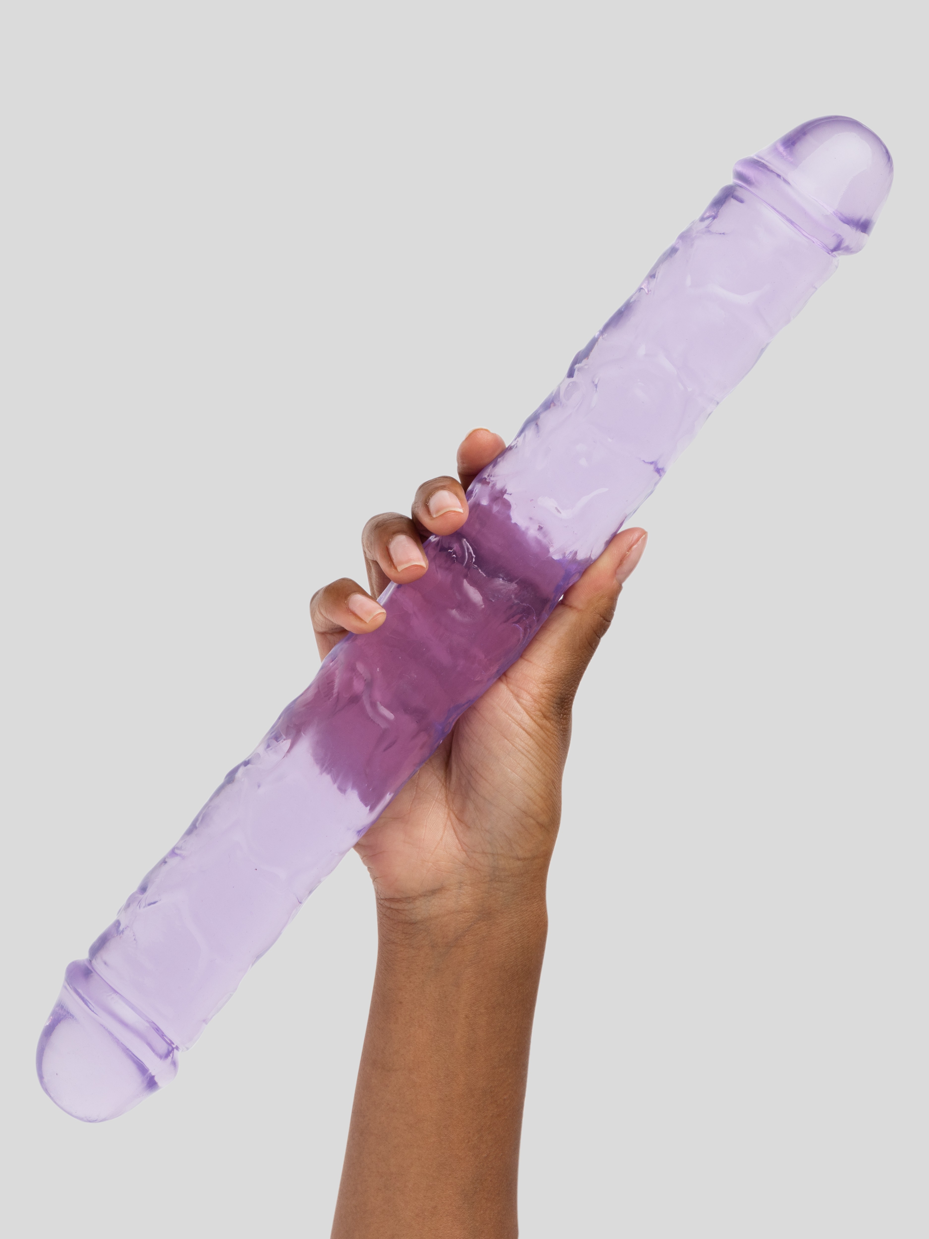 BASICS Realistic Double-Ended Dildo 15 Inch, Purple, hi-res