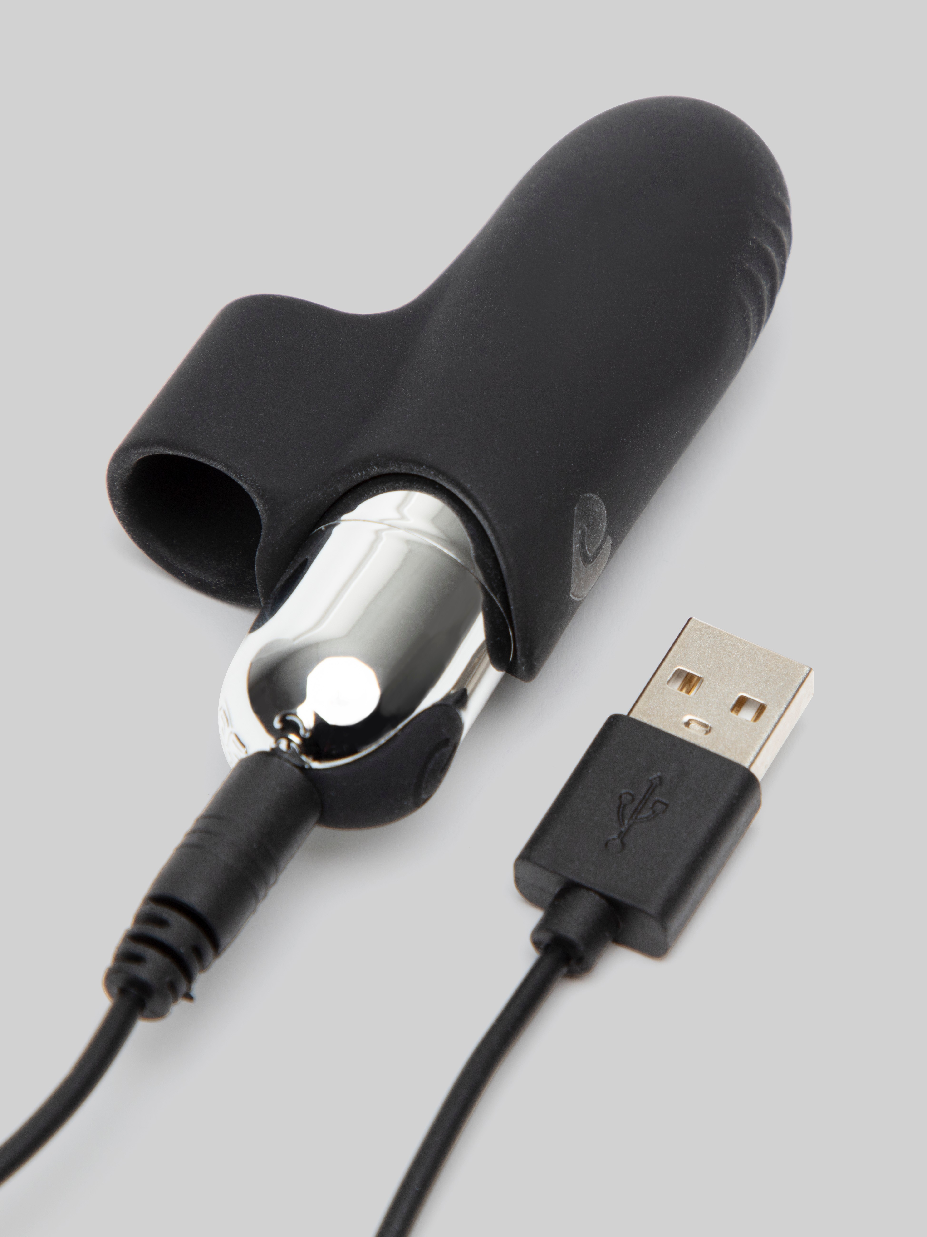 Lovehoney Touch Me Rechargeable Silicone Finger Vibrator, Black, hi-res