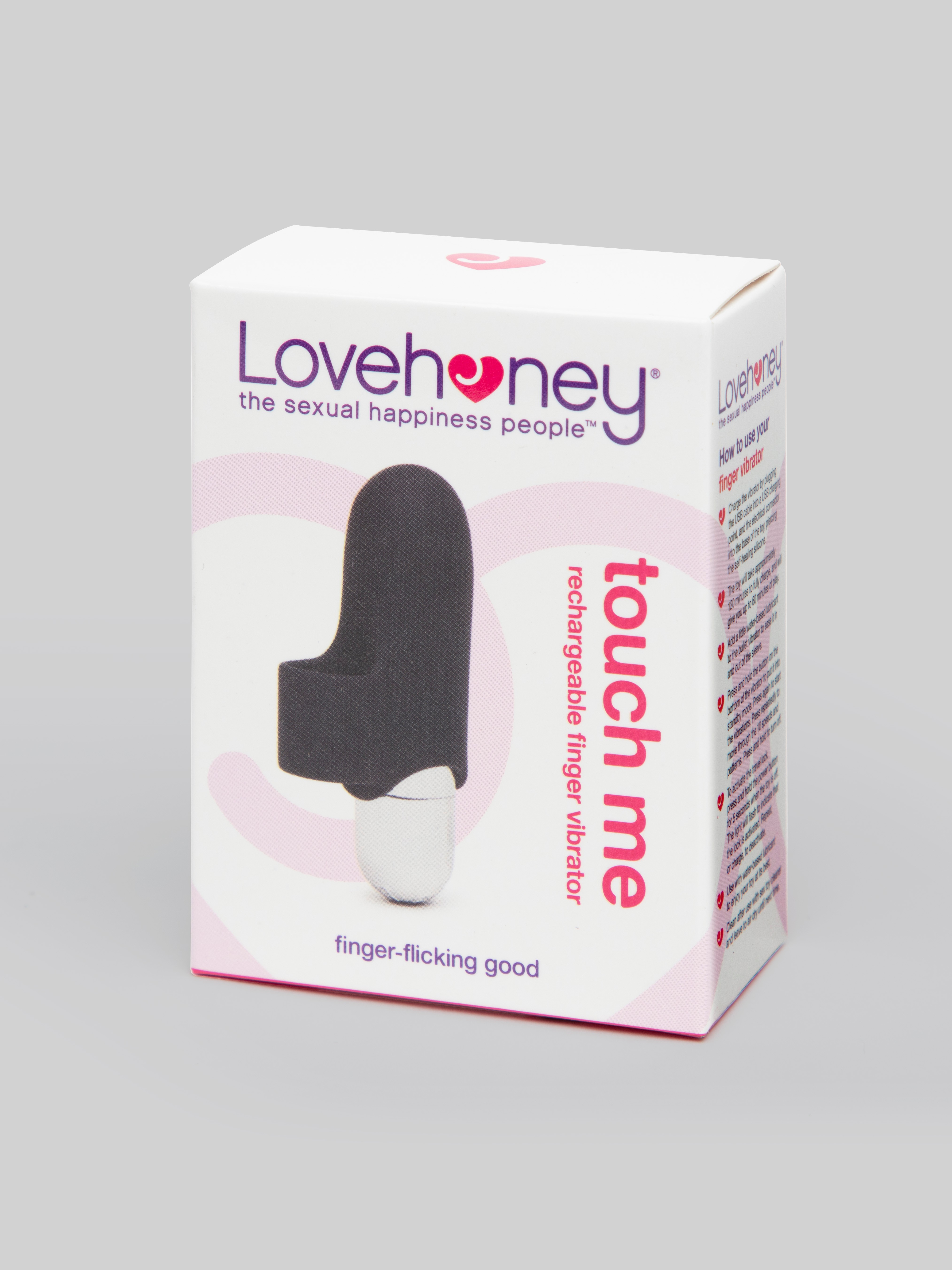 Lovehoney Touch Me Rechargeable Silicone Finger Vibrator, Black, hi-res