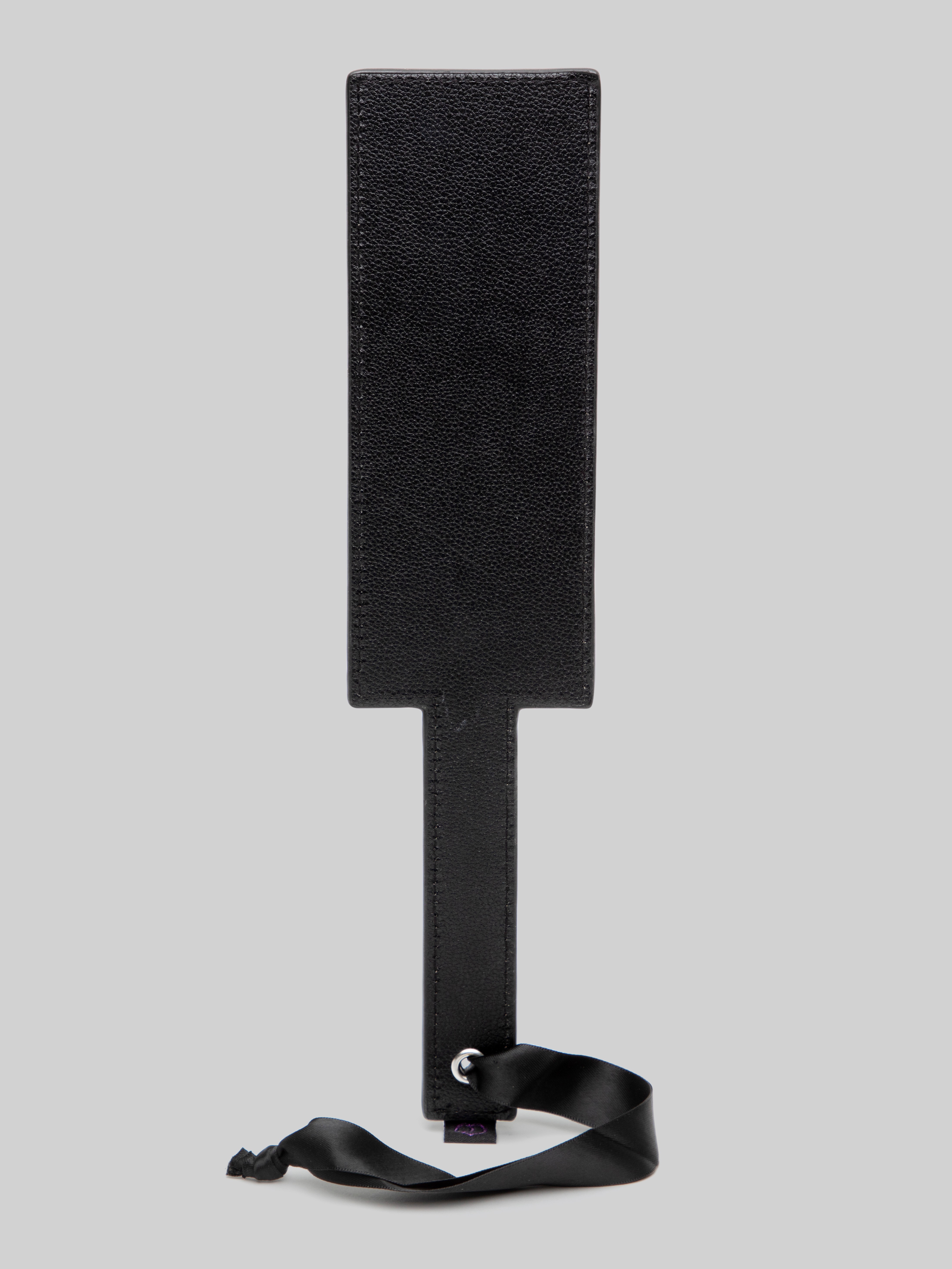 Bondage Boutique Faux Leather Luxury Spanking Paddle Purple Hearts , Black, hi-res