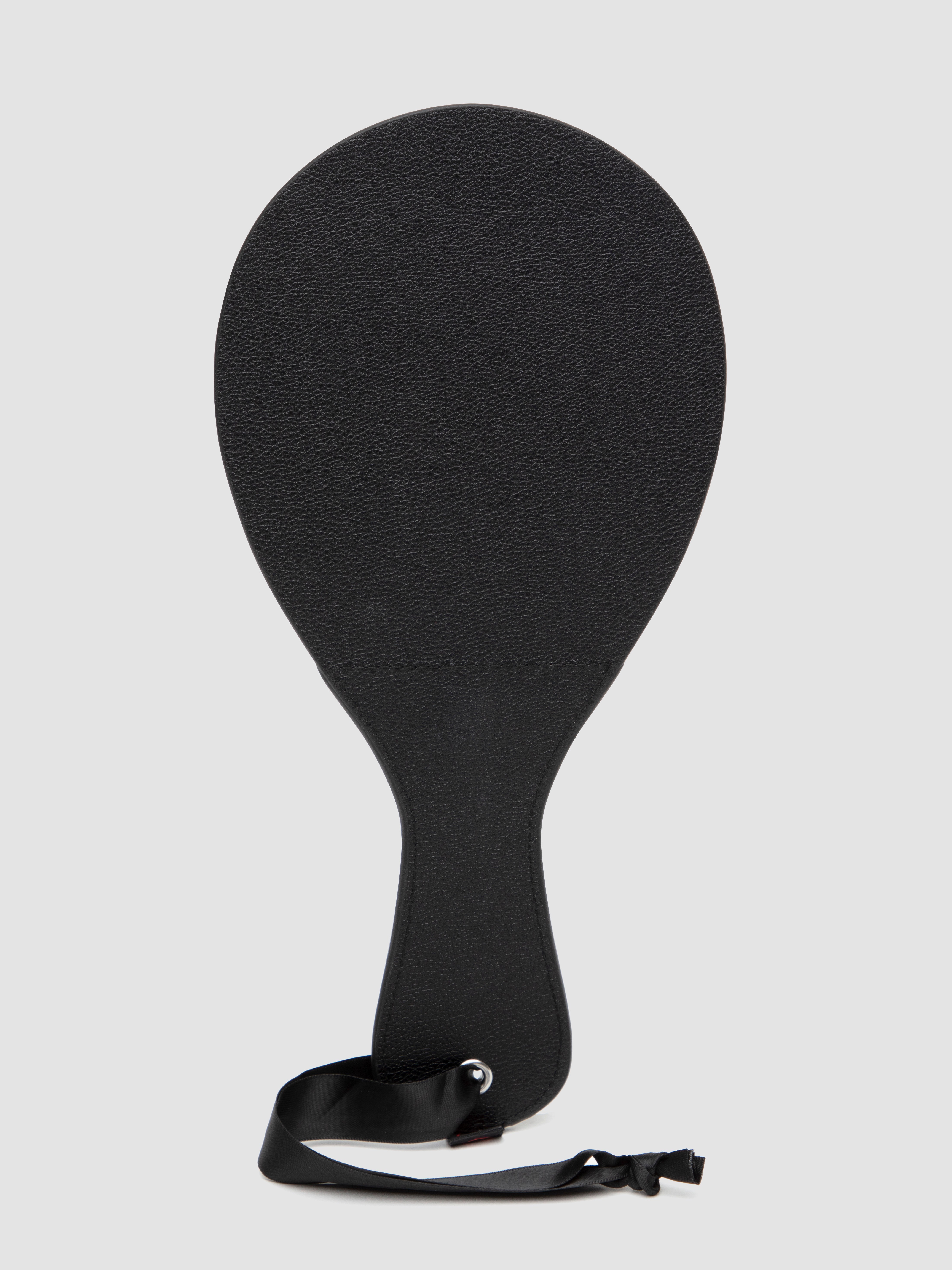 Bondage Boutique Faux Leather Red Stars Slapper Spanking Paddle, Black, hi-res