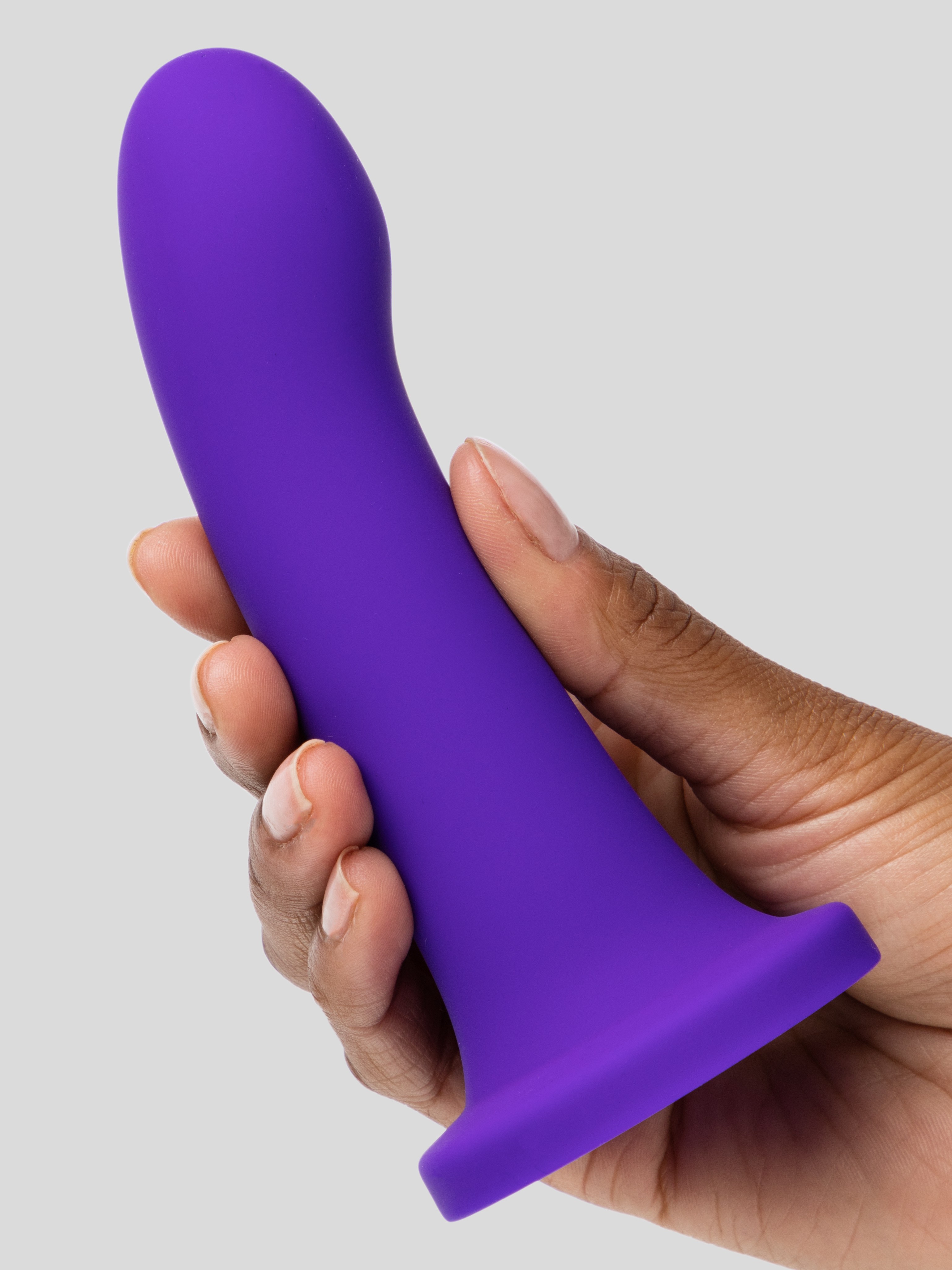 Lovehoney High Five G-Spot Silicone Suction Cup Dildo 5 Inch, Purple, hi-res