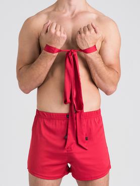 LHM Red Satin Boxer Shorts & Restraints Gift Set
