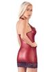 Cottelli Red Wet Look and Lace Mini Dress, Red, hi-res