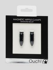 Ouch! Magnetic Diamond Bullet Nipple Clamps, Black, hi-res