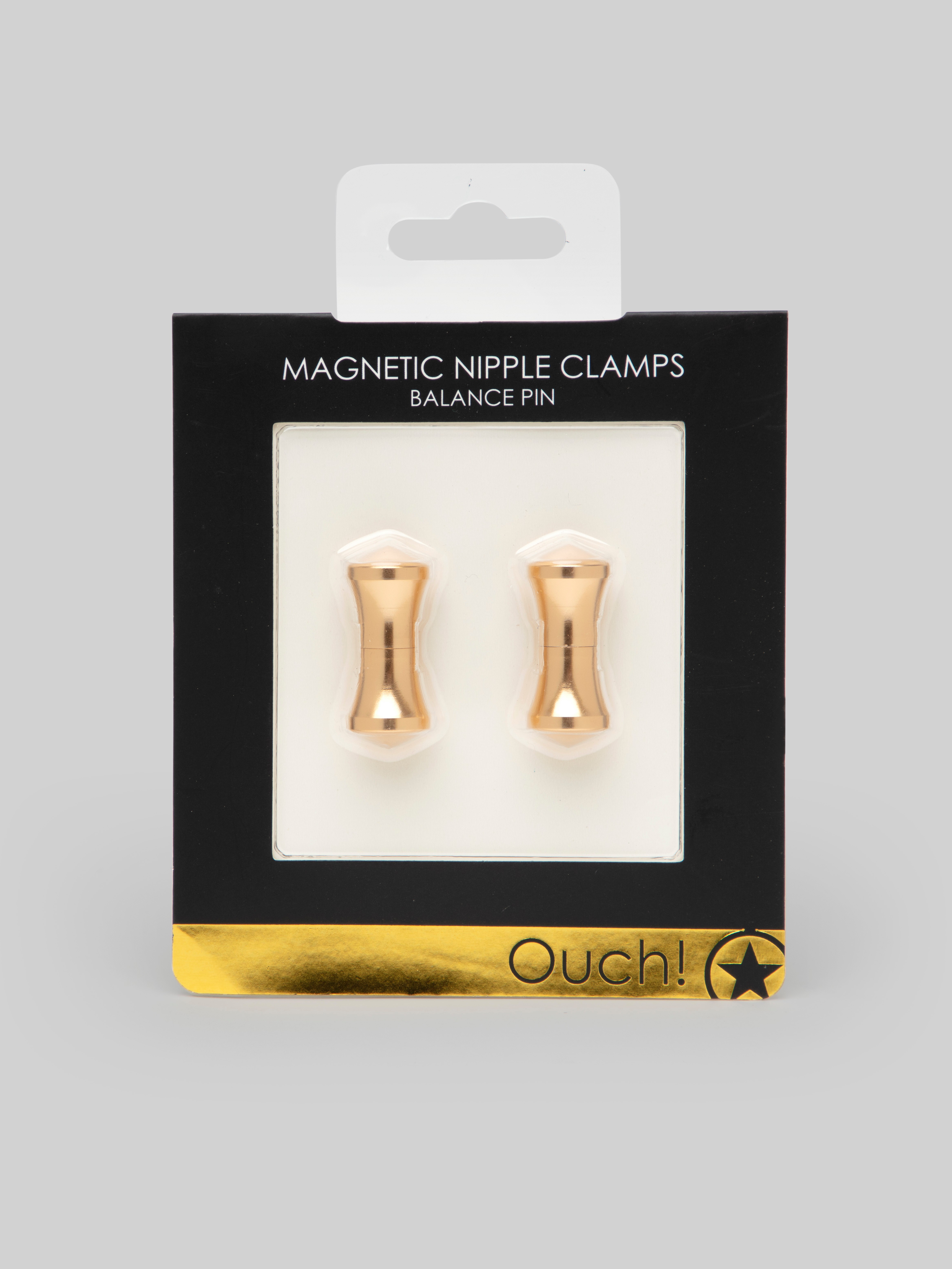 Ouch! Magnetic Balance Pin Nipple Clamps, Gold, hi-res