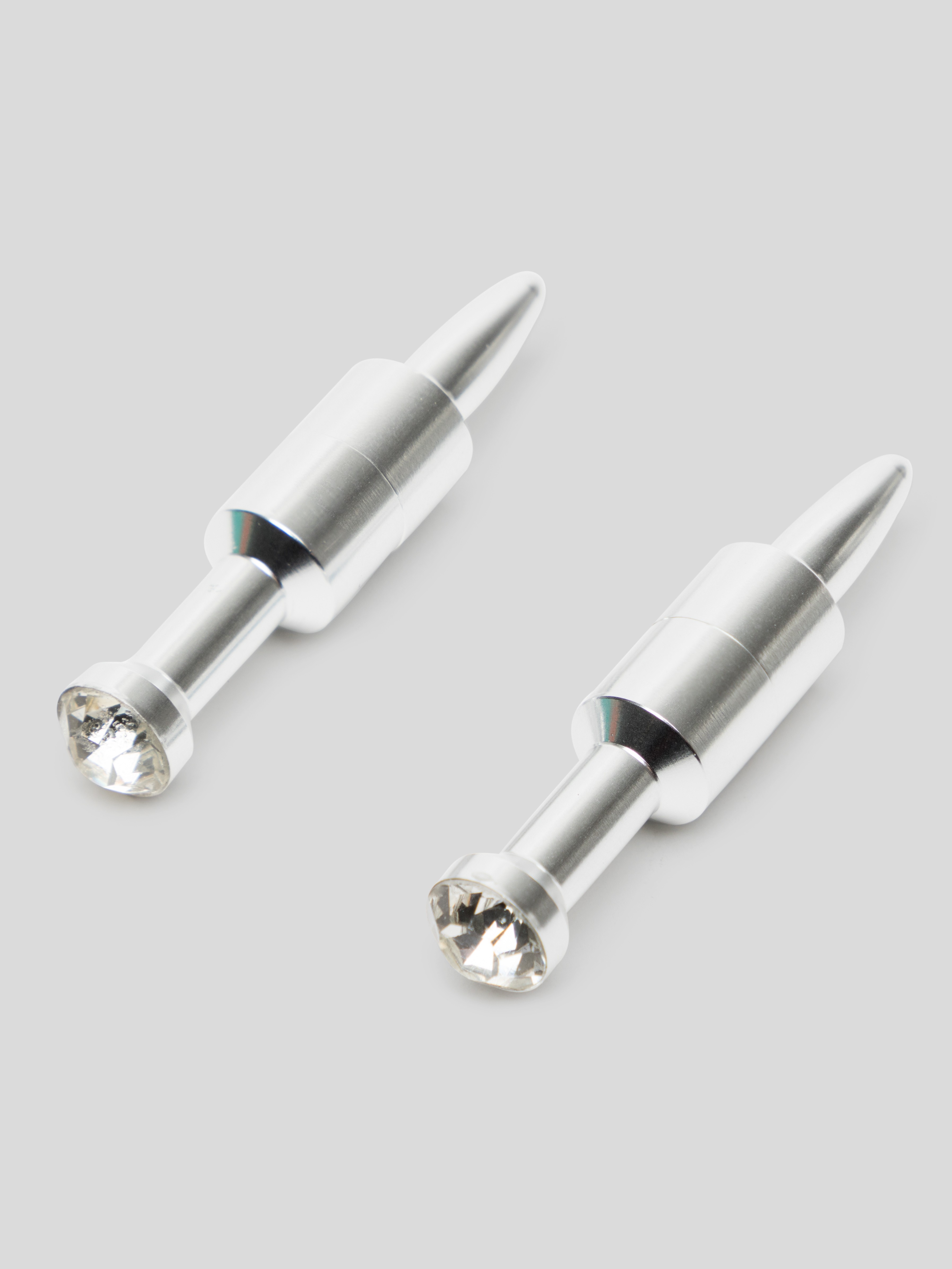 Ouch! Magnetic Silver Diamond Pin Nipple Clamps, Silver, hi-res
