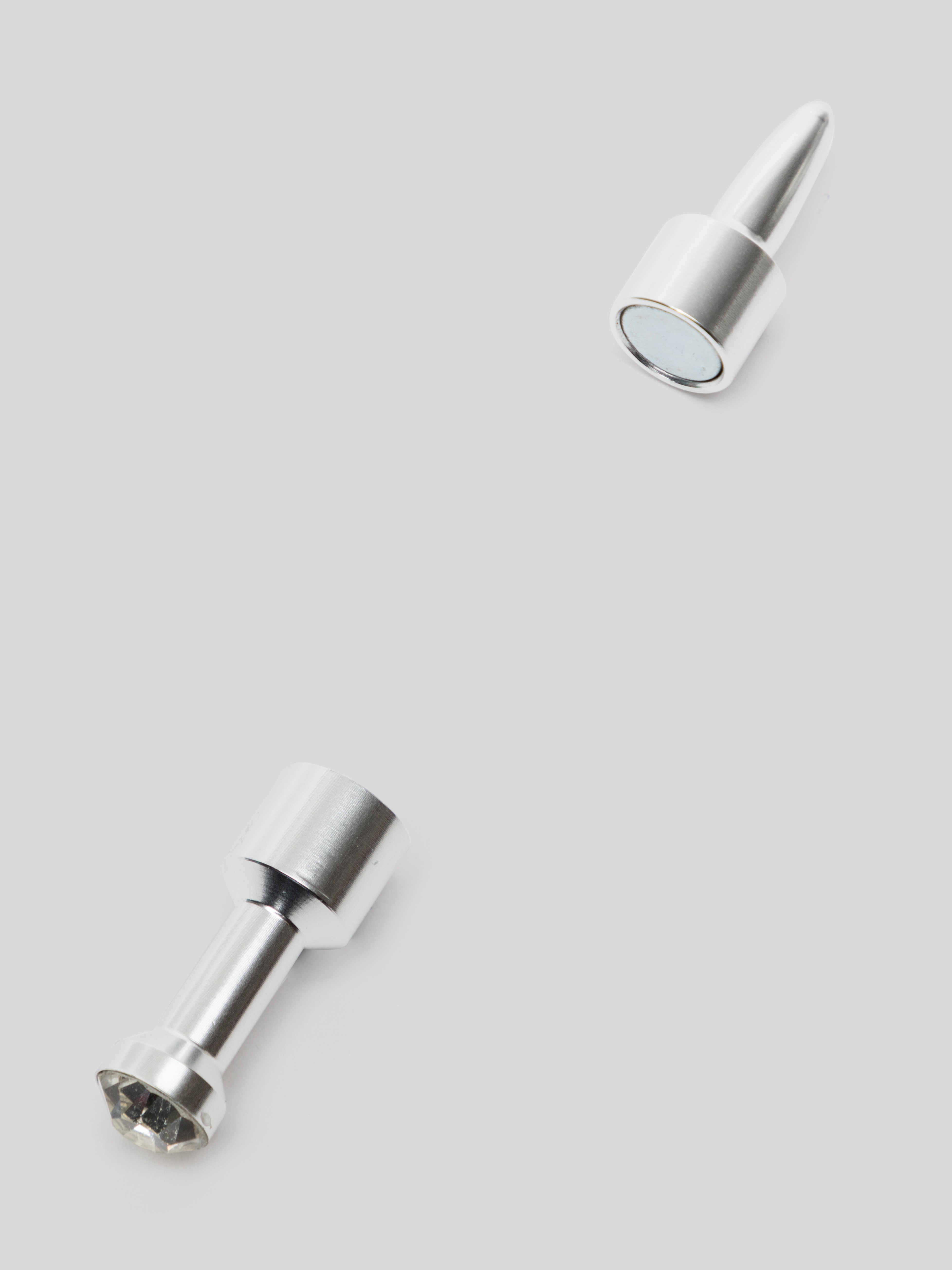 Ouch! Magnetic Silver Diamond Pin Nipple Clamps, Silver, hi-res