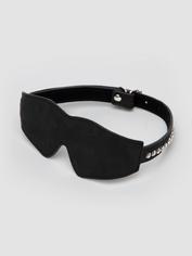 Ouch! Faux Leather Diamond Studded Eye-Mask, Black, hi-res