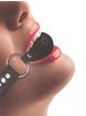 Ouch! Atmungsaktiver strassbesetzter Ballknebel aus Kunstleder, Schwarz, hi-res
