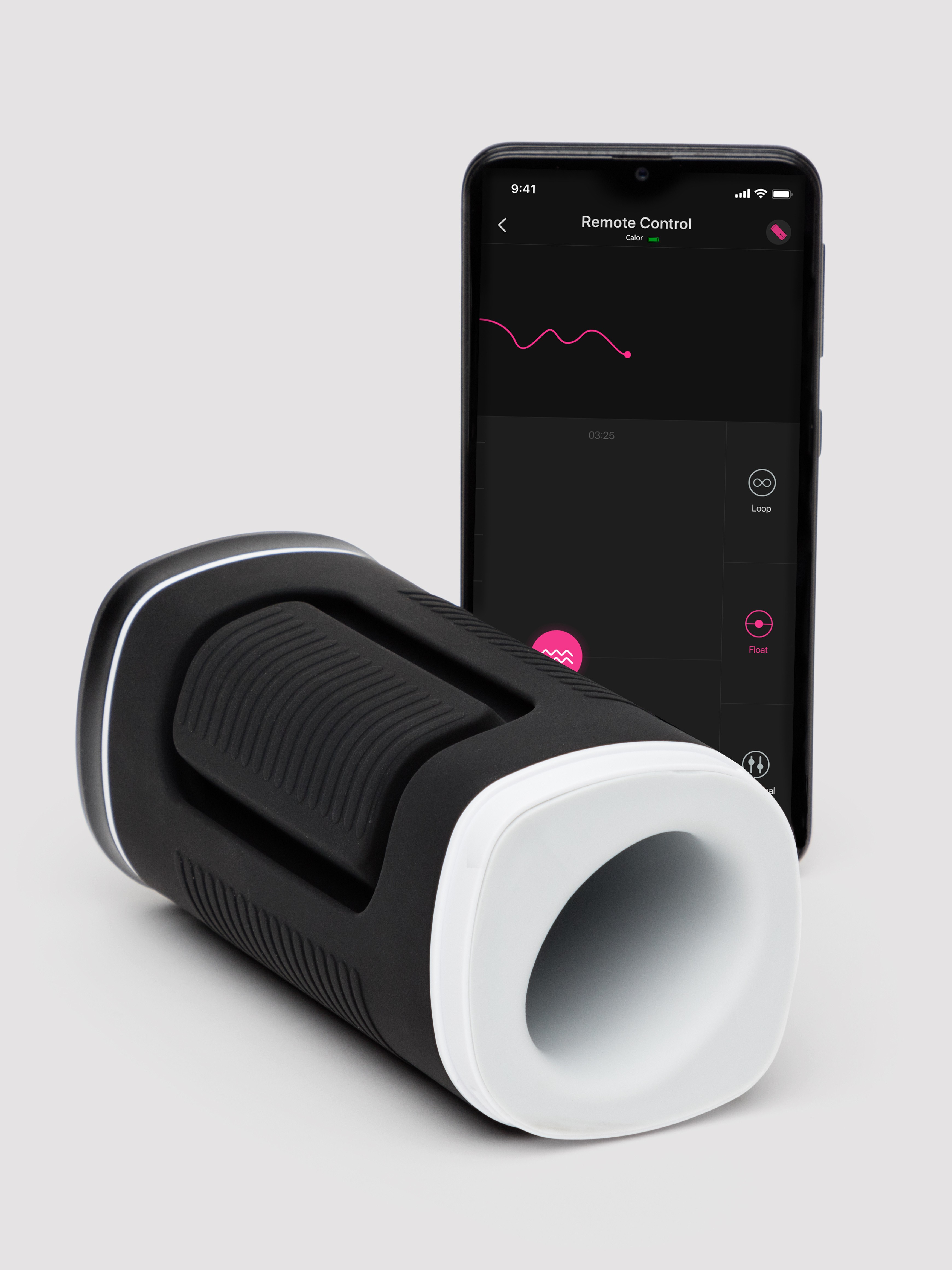 Lovense Calor Warming App Controlled Male Masturbator, Black, hi-res