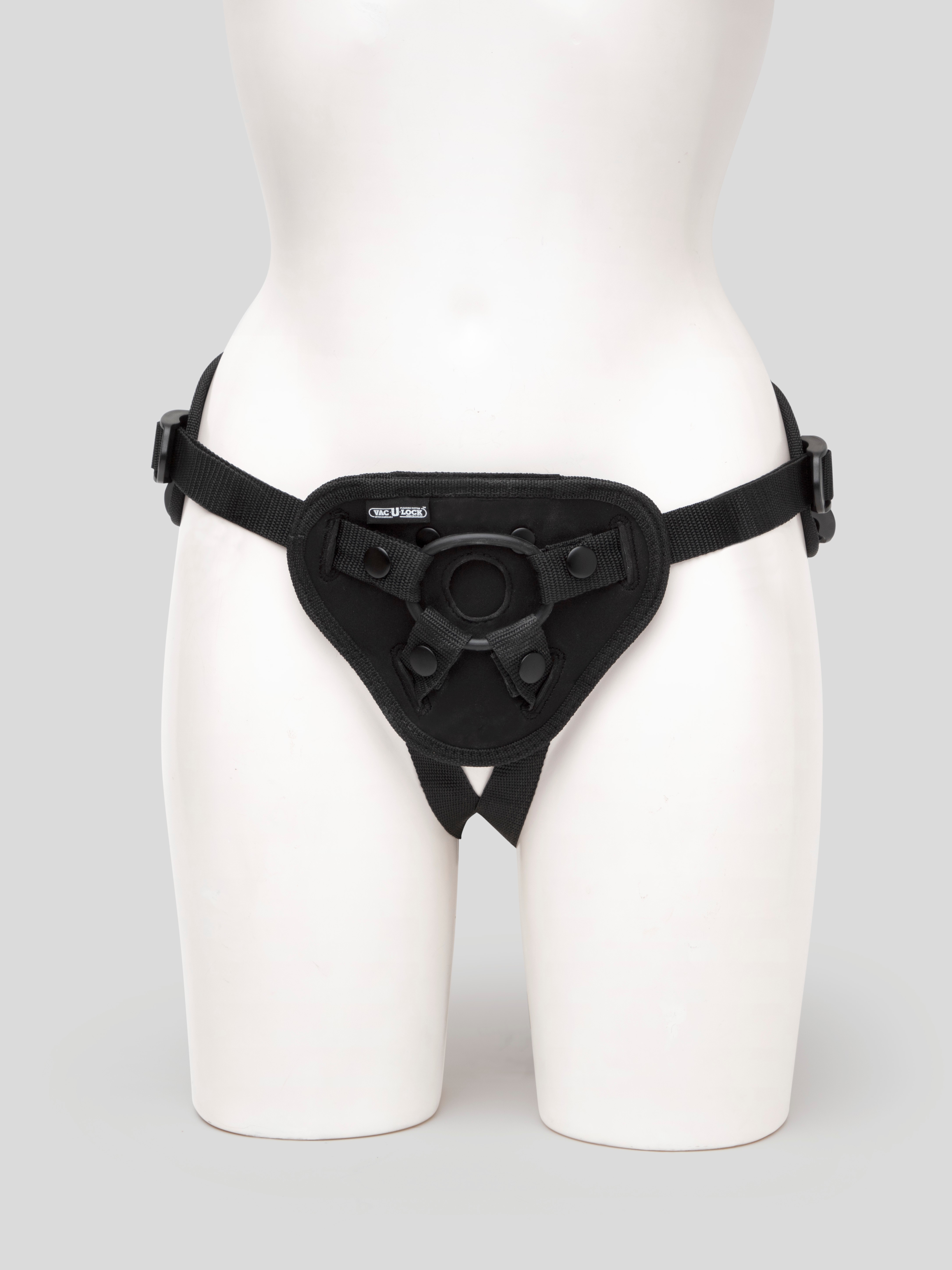 Doc Johnson Vac-U-Lock Crystal Jellies Vibrating Harness Set, Pink, hi-res