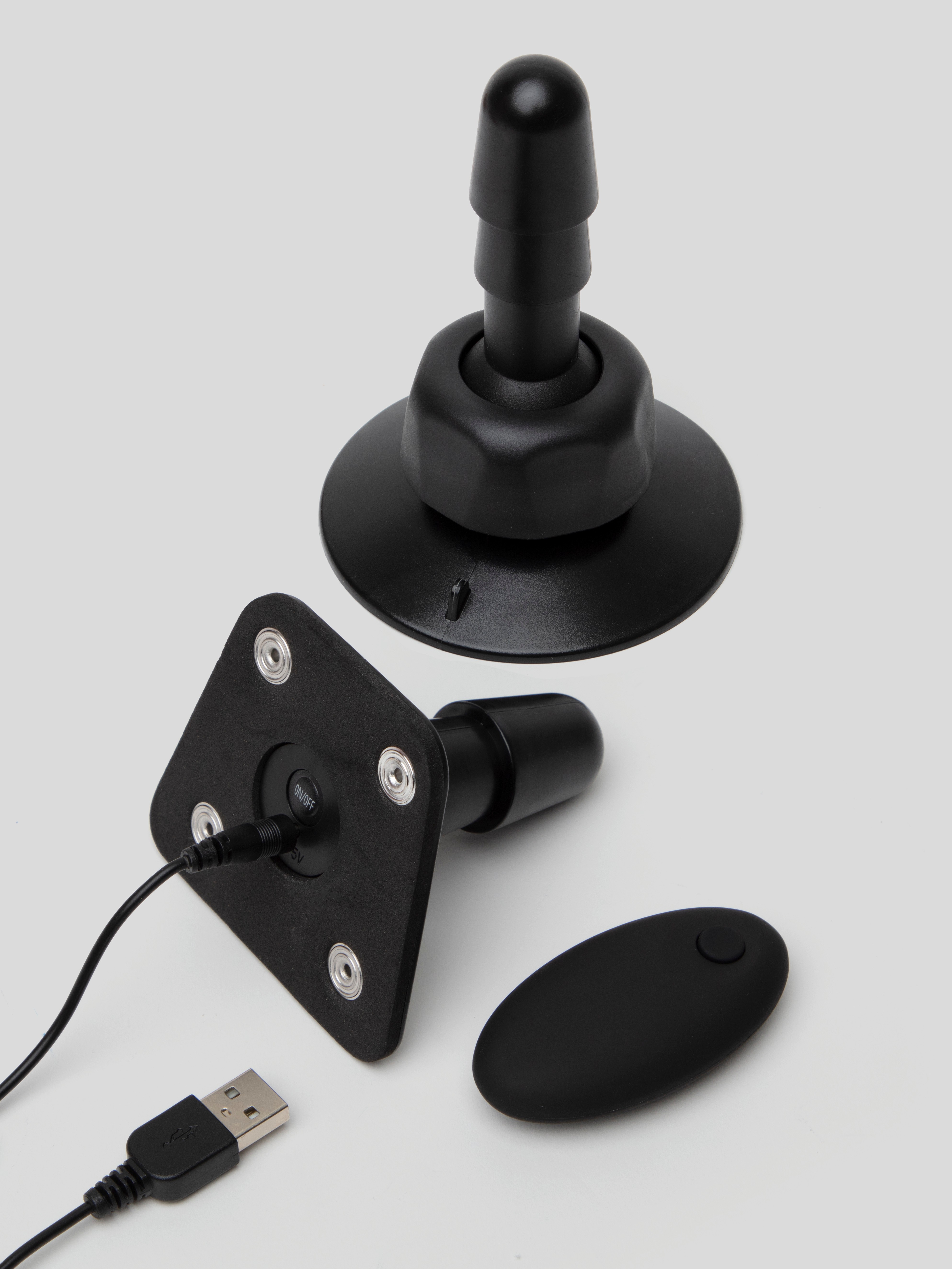 Doc Johnson Vac-U-Lock Crystal Jellies Vibrating Harness Set, Pink, hi-res