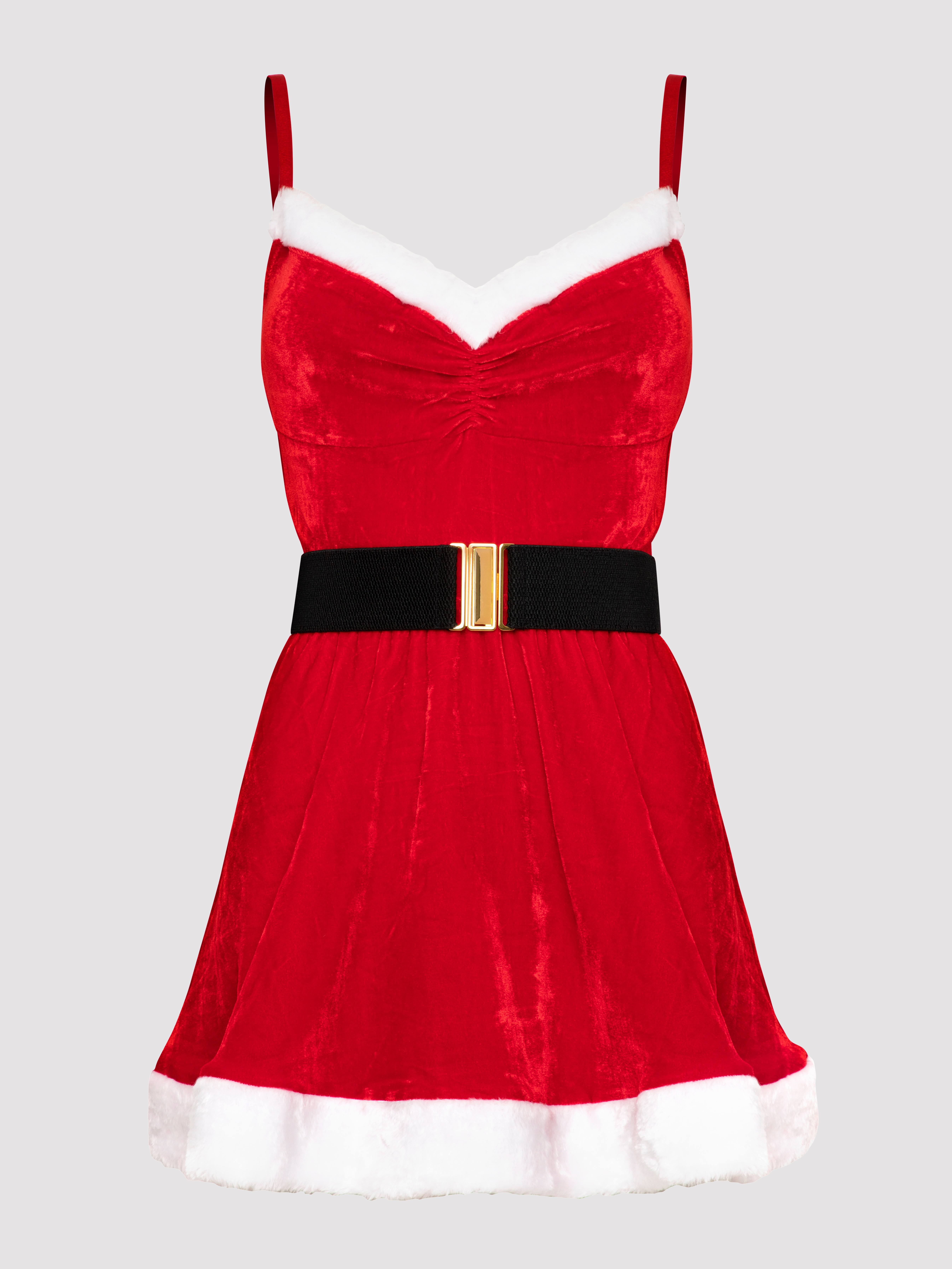 Lovehoney Fantasy Santa Flirty Red Velvet Dress, Red, hi-res