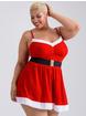 Lovehoney Fantasy Plus Size Santa Flirty Red Velvet Dress, Red, hi-res