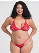 Lovehoney Ouvert-BH mit Ouvert-Tanga, Rot, hi-res
