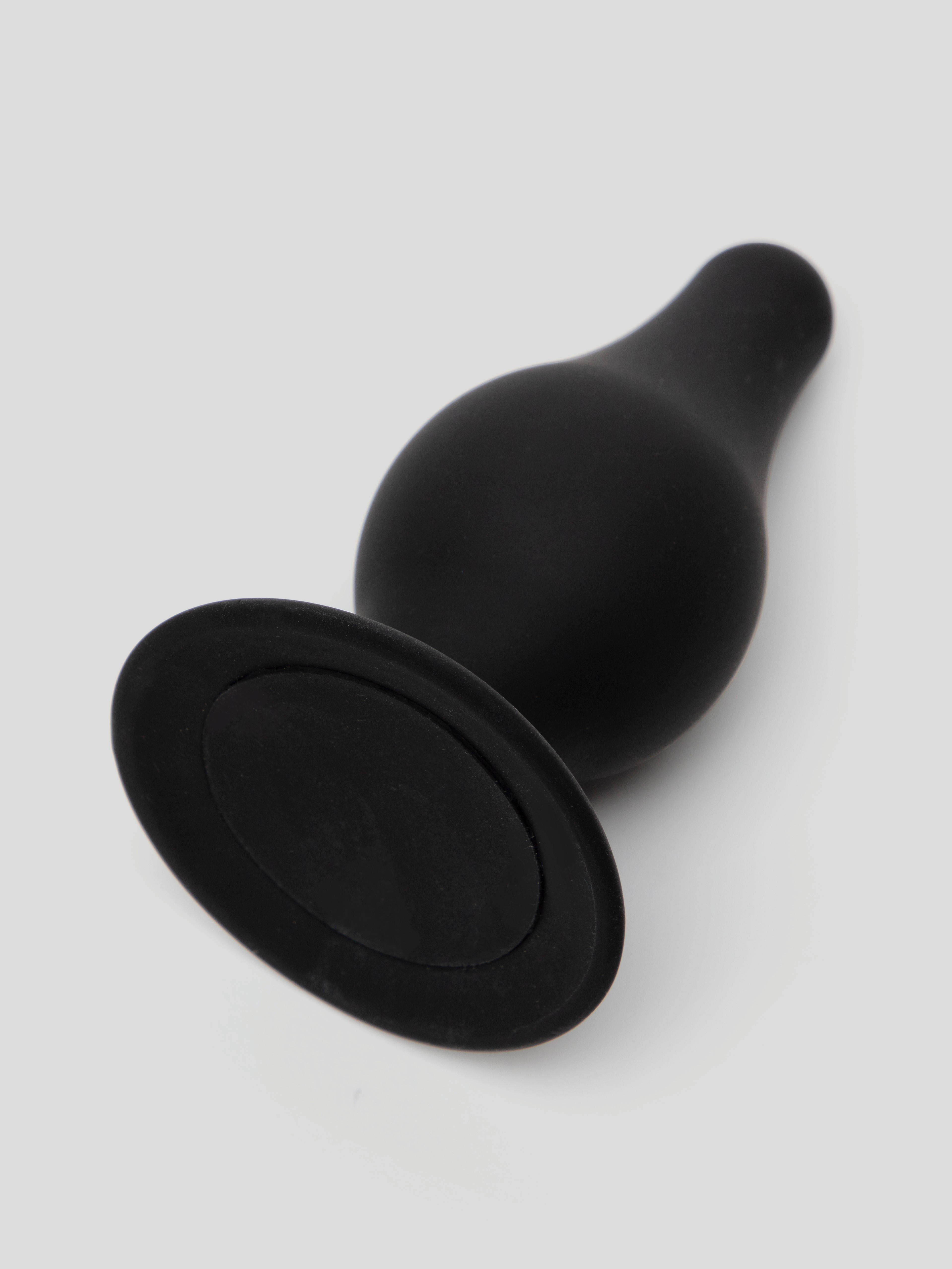 SilexD Thermo-Reactive Dual-Density Silicone Butt Plug 4-Inch, Black, hi-res
