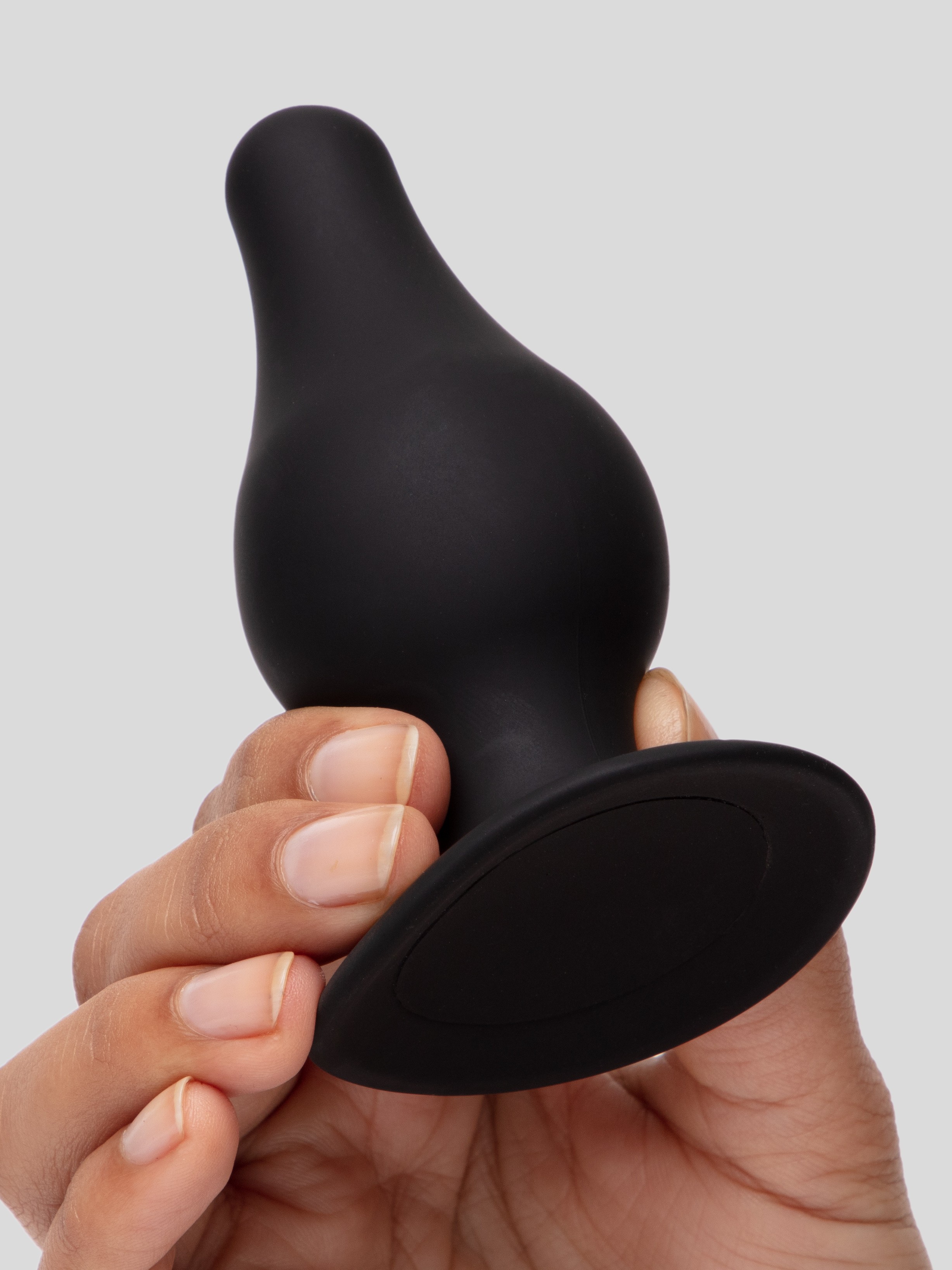 SilexD Thermo-Reactive Dual-Density Silicone Butt Plug 4-Inch, Black, hi-res