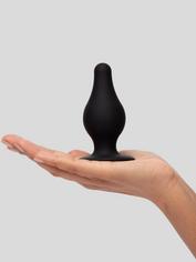 SilexD Thermo-Reactive Dual-Density Silicone Butt Plug 4-Inch, Black, hi-res