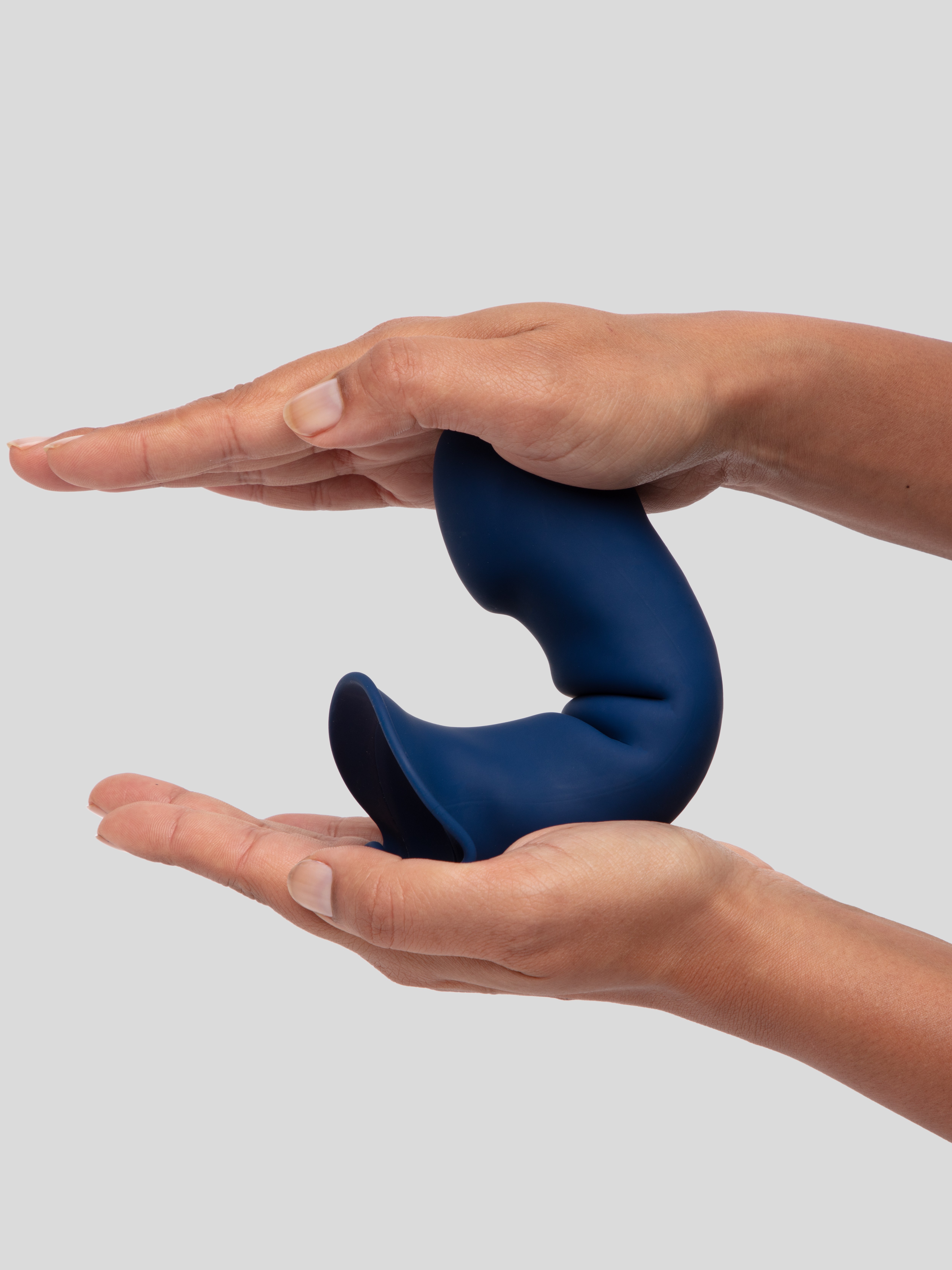 Hitsens 1 Thermo-Reactive Dual Density Silicone Dildo 6.5 Inch, Blue, hi-res